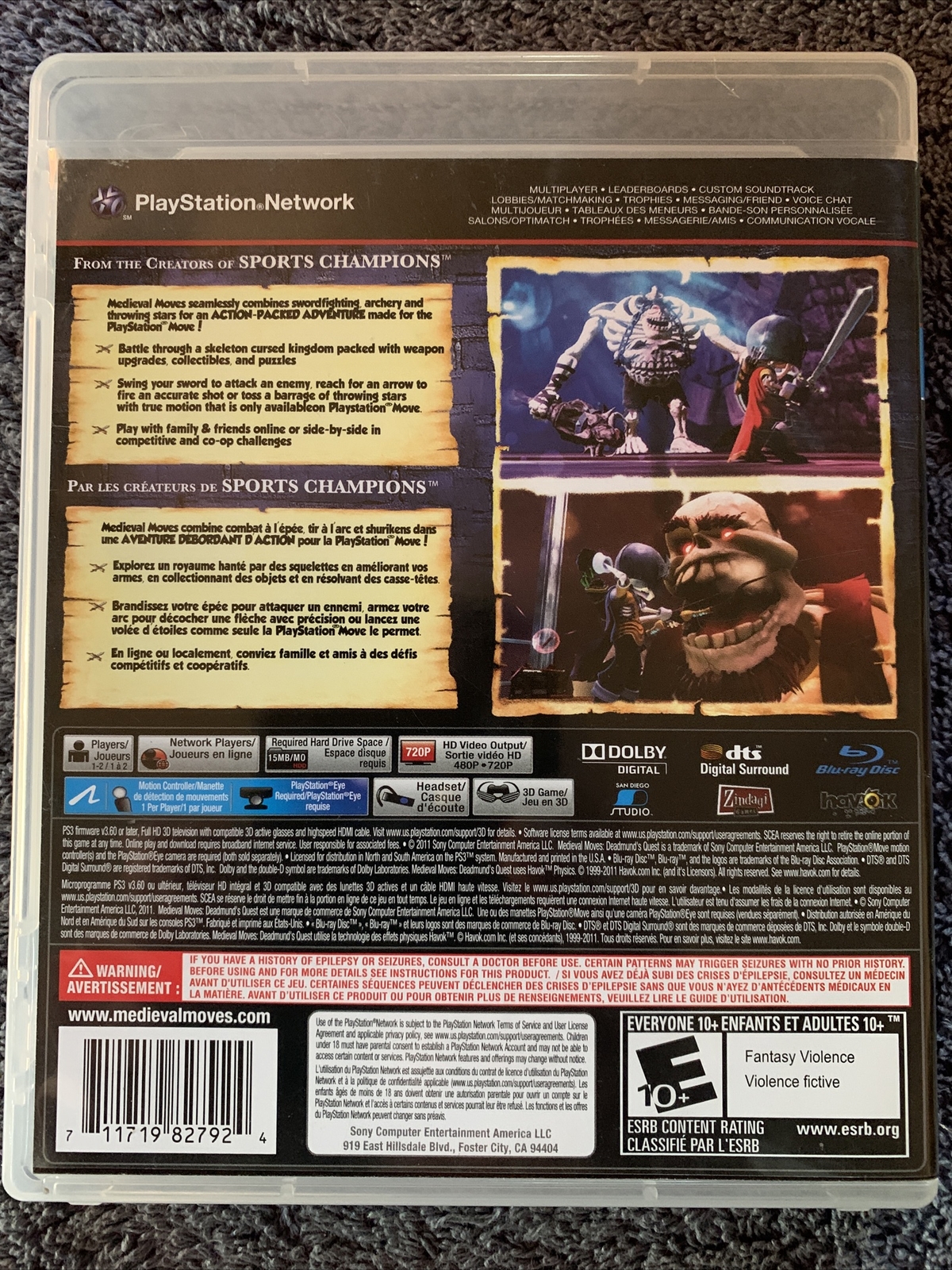 Medieval Moves Deadmunds Quest PS3 PlayStation 3 – Complete CIB