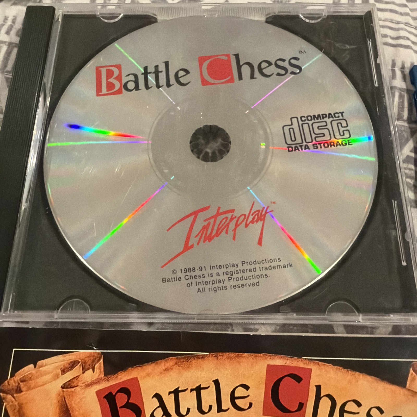 Battle Chess Interplay Commodore IBM on CD, 3.5” & 5.25” Floppy Disks w Manual