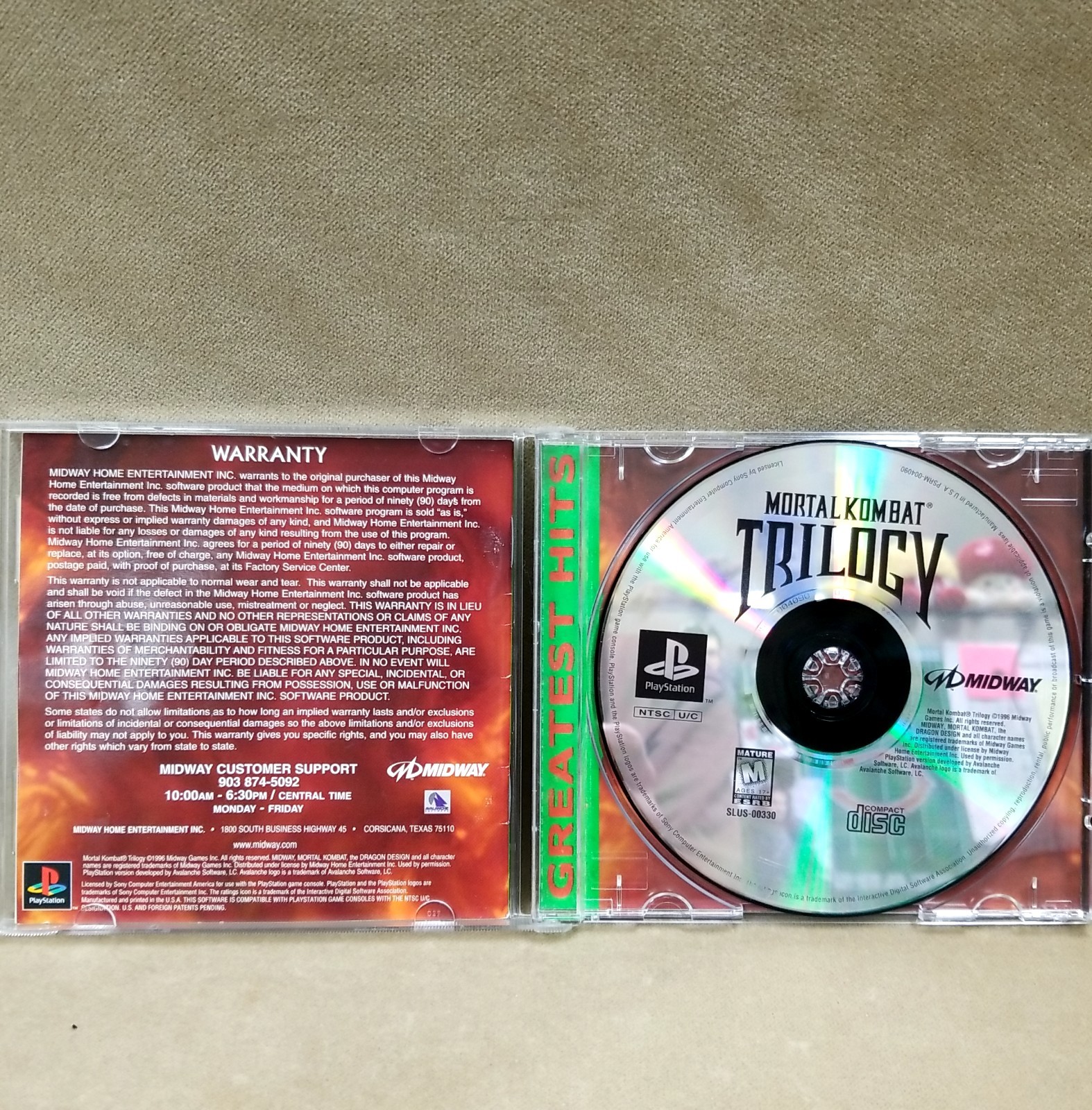 Mortal Kombat Trilogy (Sony PlayStation PS1, 1996) Tested