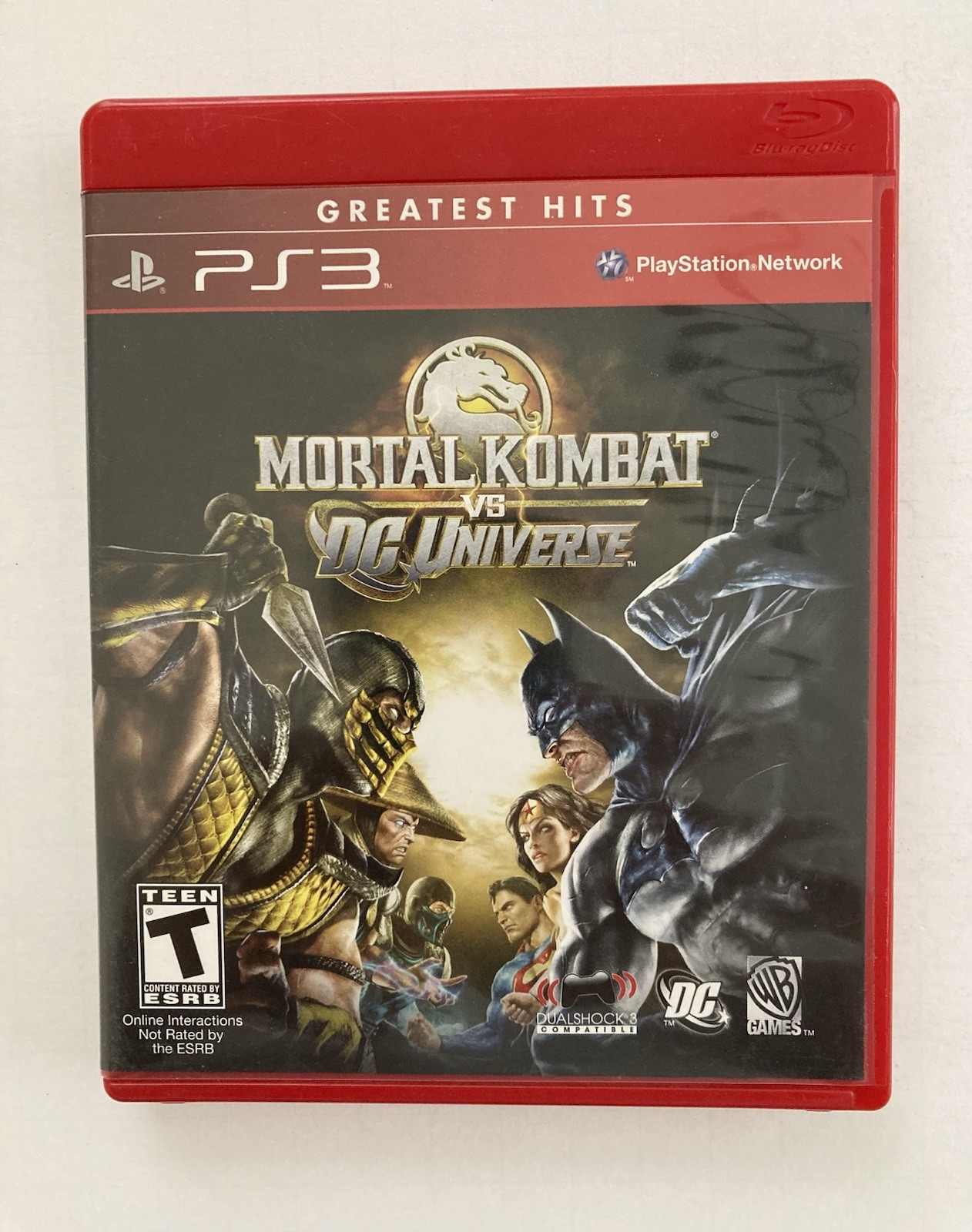 Mortal Kombat vs. DC Universe PS3 Complete Box, Instruction Manual, Disc, Case