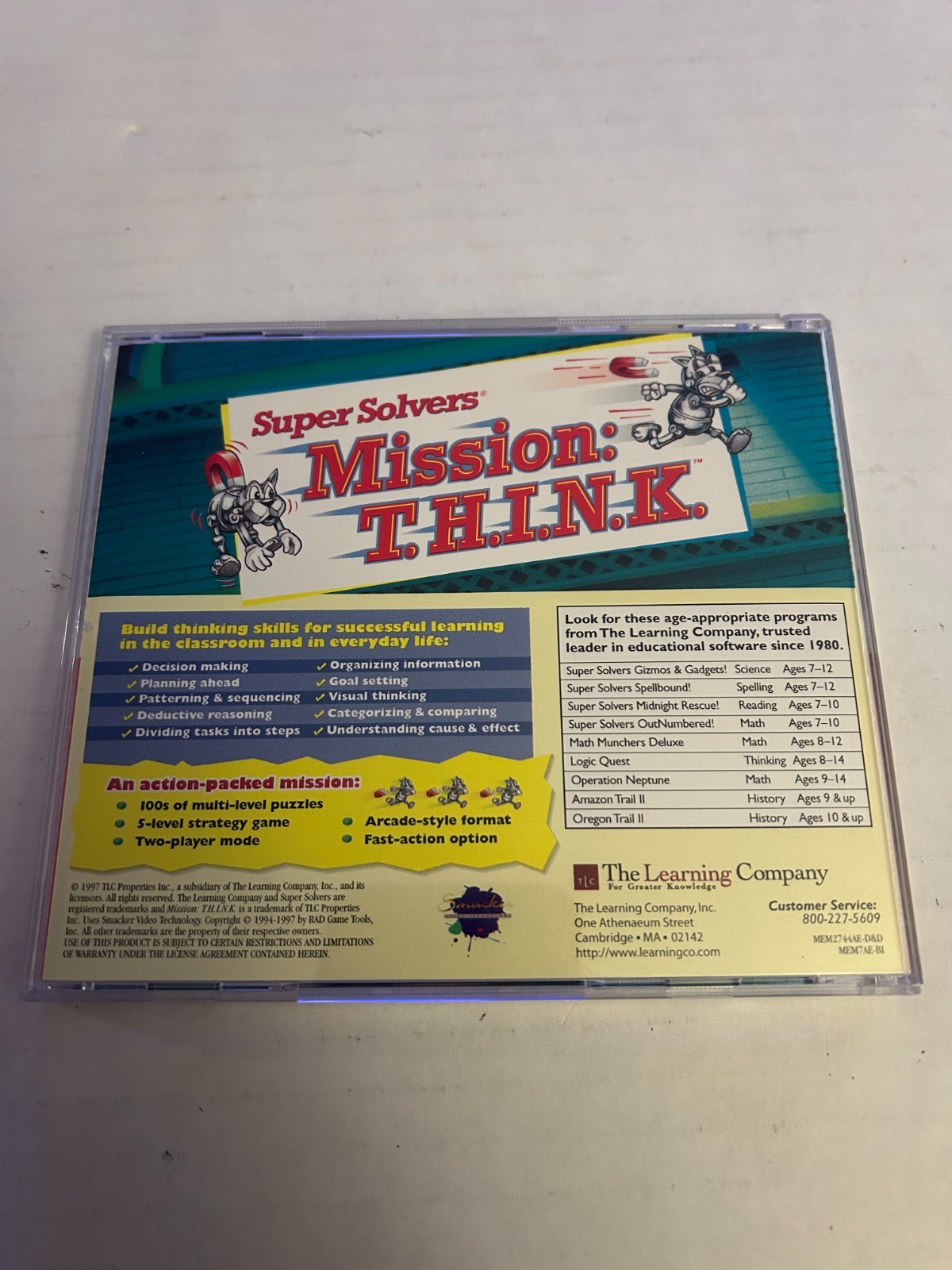 Super Solvers Mission Think (1997) CD-ROM The Learning Company Games