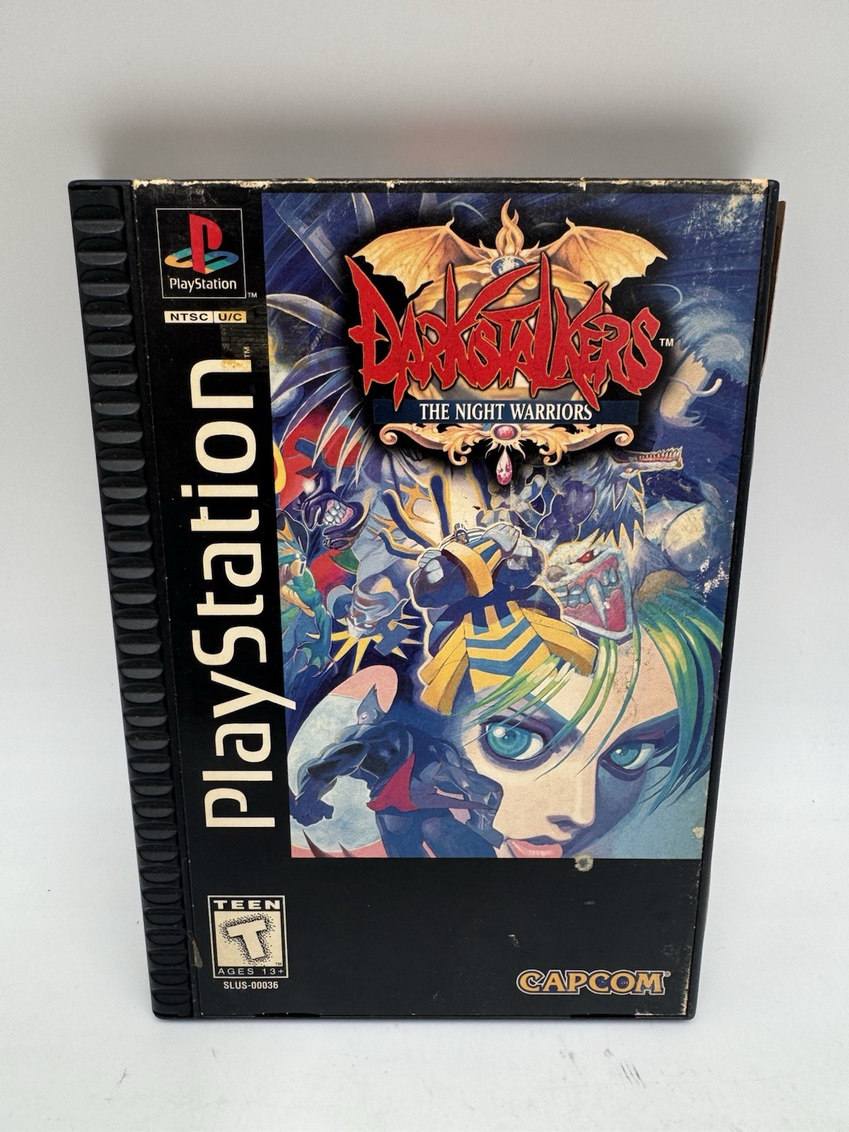 Darkstalkers: The Night Warriors (Playstation) PS1 Reg Card Longbox Capcom CIB