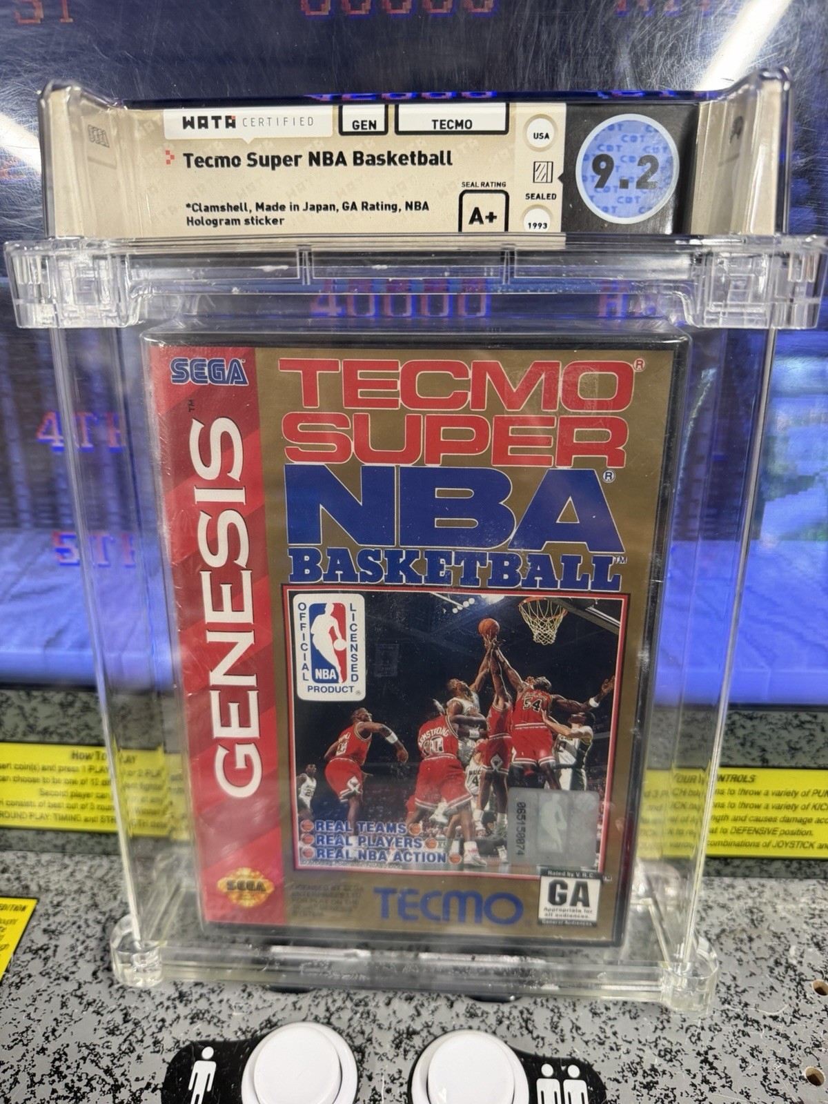 1993 Tecmo Super NBA Basketball Sega Genesis WATA 9.2 A+ Sealed – Air Jordan Era