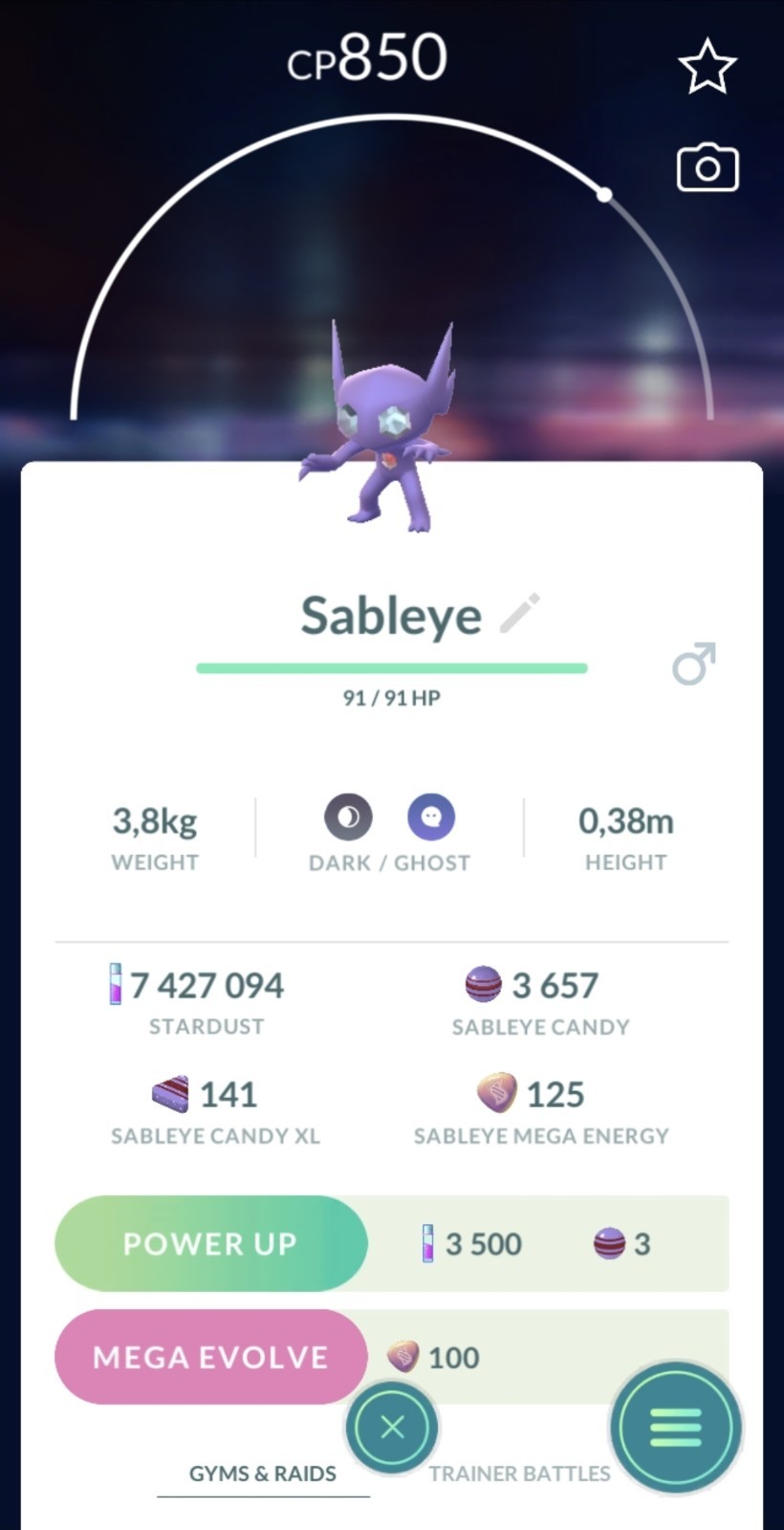 Pokémon🔄Trade🔄Go Sableye X12 – LUCKY CHANCE