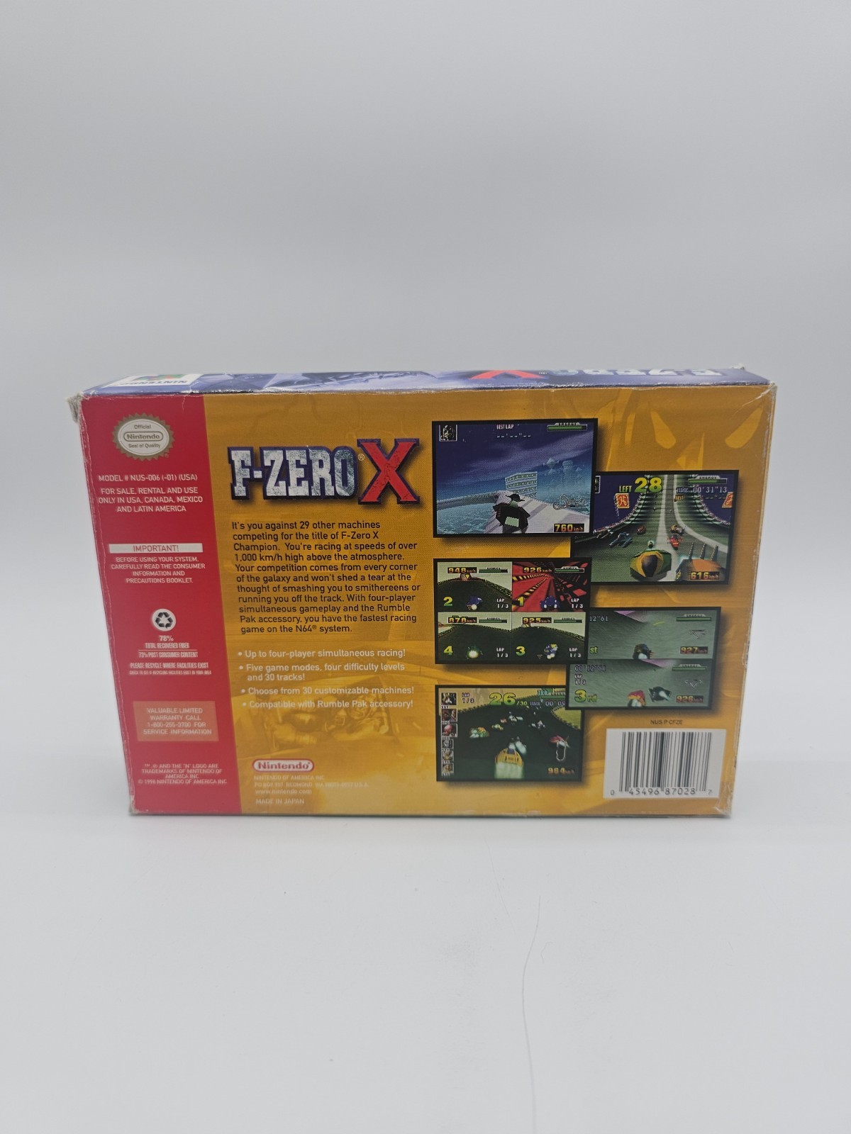 F-Zero X Nintendo 64 N64 Authentic Complete In Box CIB W/ Manual Inserts