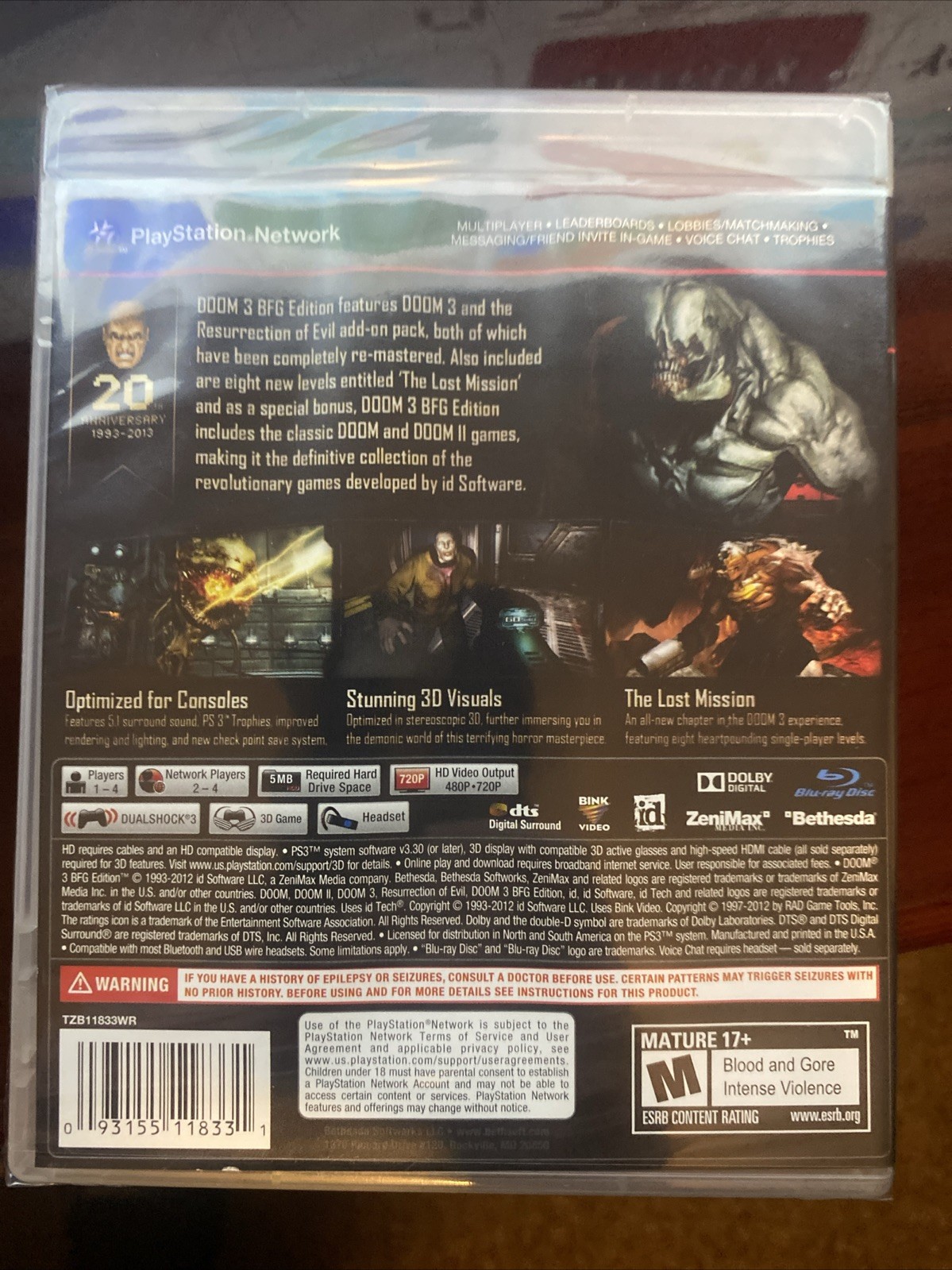 DOOM 3 BFG EDITION PS3 [BRAND NEW FACTORY SEALED]