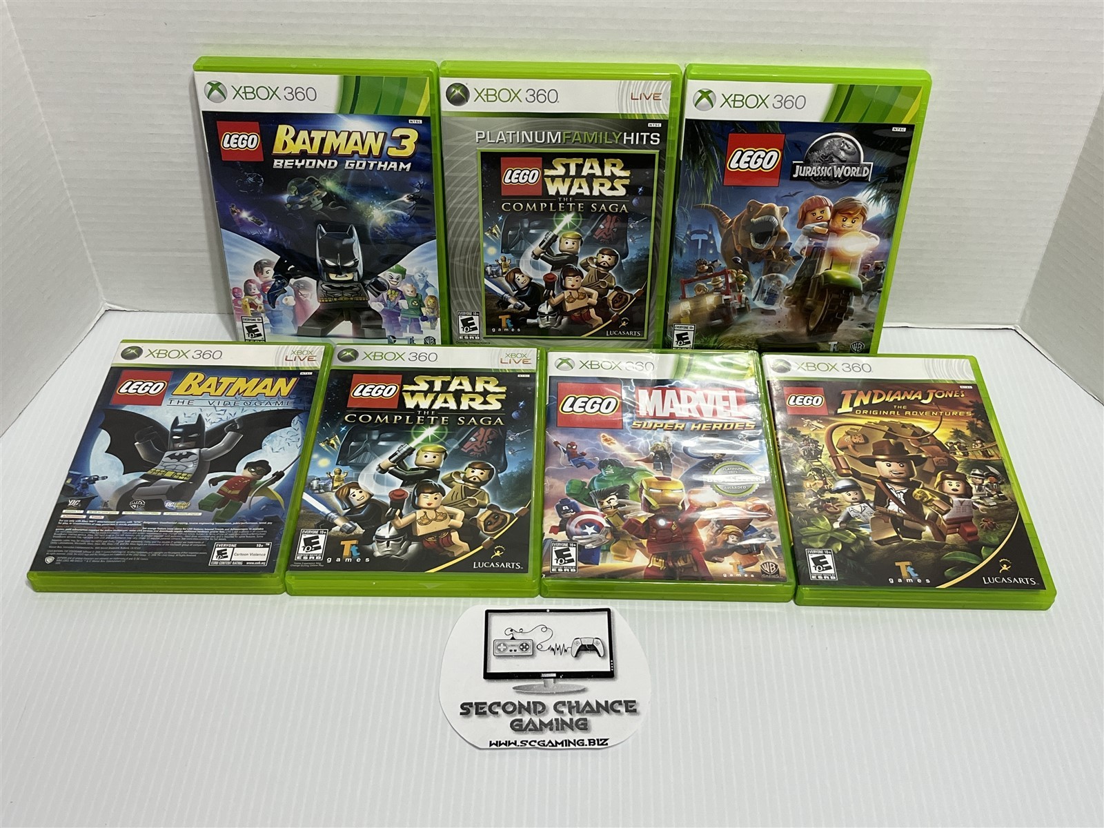 360 Lego Jurassic World Marvel Super Heroes Batman Star Wars Indiana Game Bundle