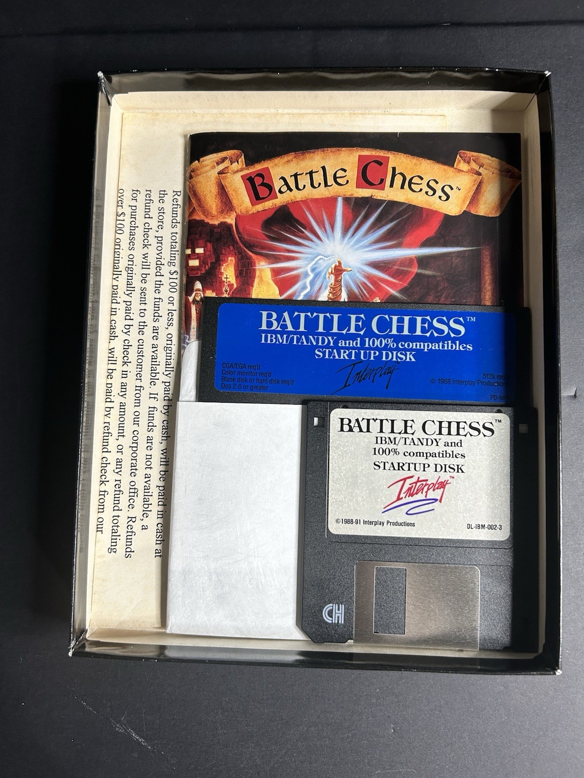Battle Chess (IBM/Tandy DOS 1988) – Complete Box w/ Manual