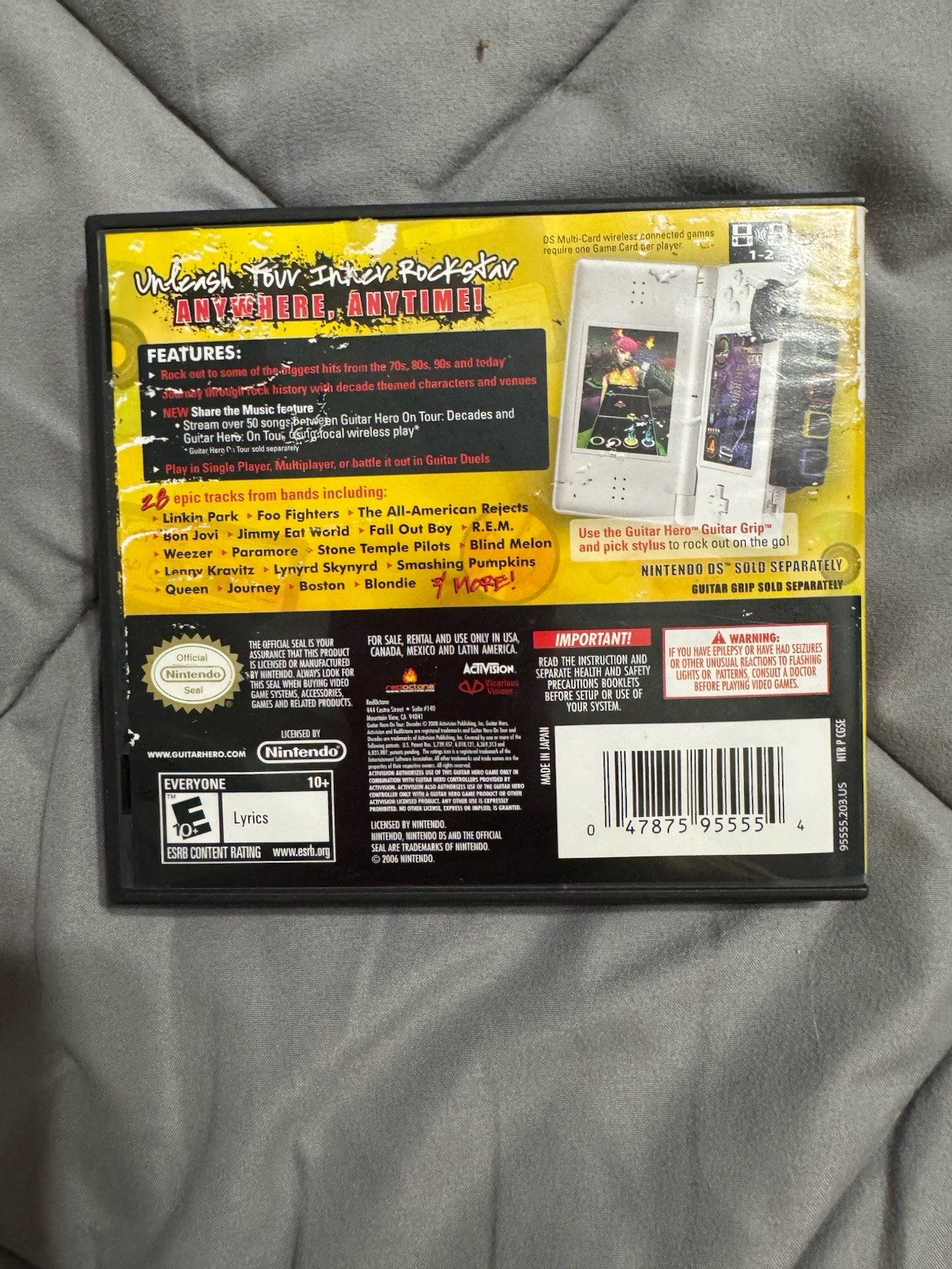 Activision Guitar Hero: On Tour Decades Nintendo DS E10+ Manual Multiplayer
