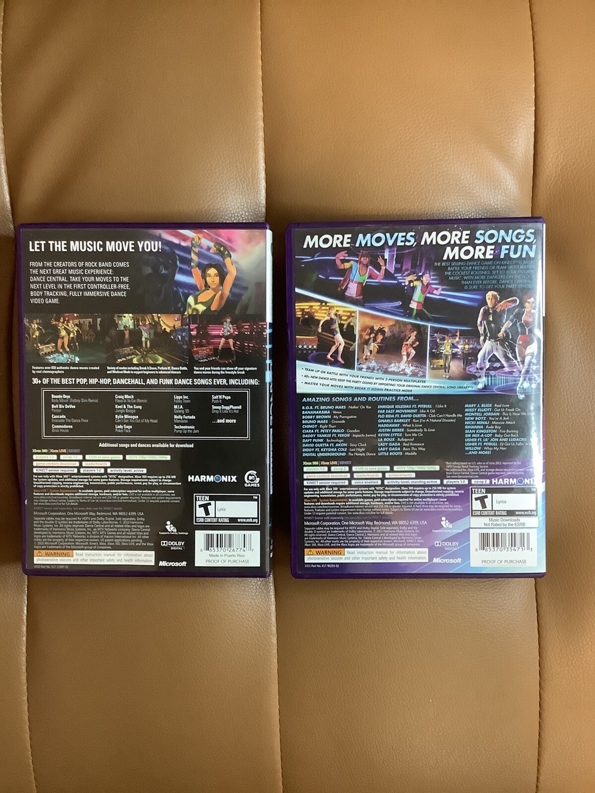 Dance central 1 and 2 bundle lot of 2 for xbox360 Kinect