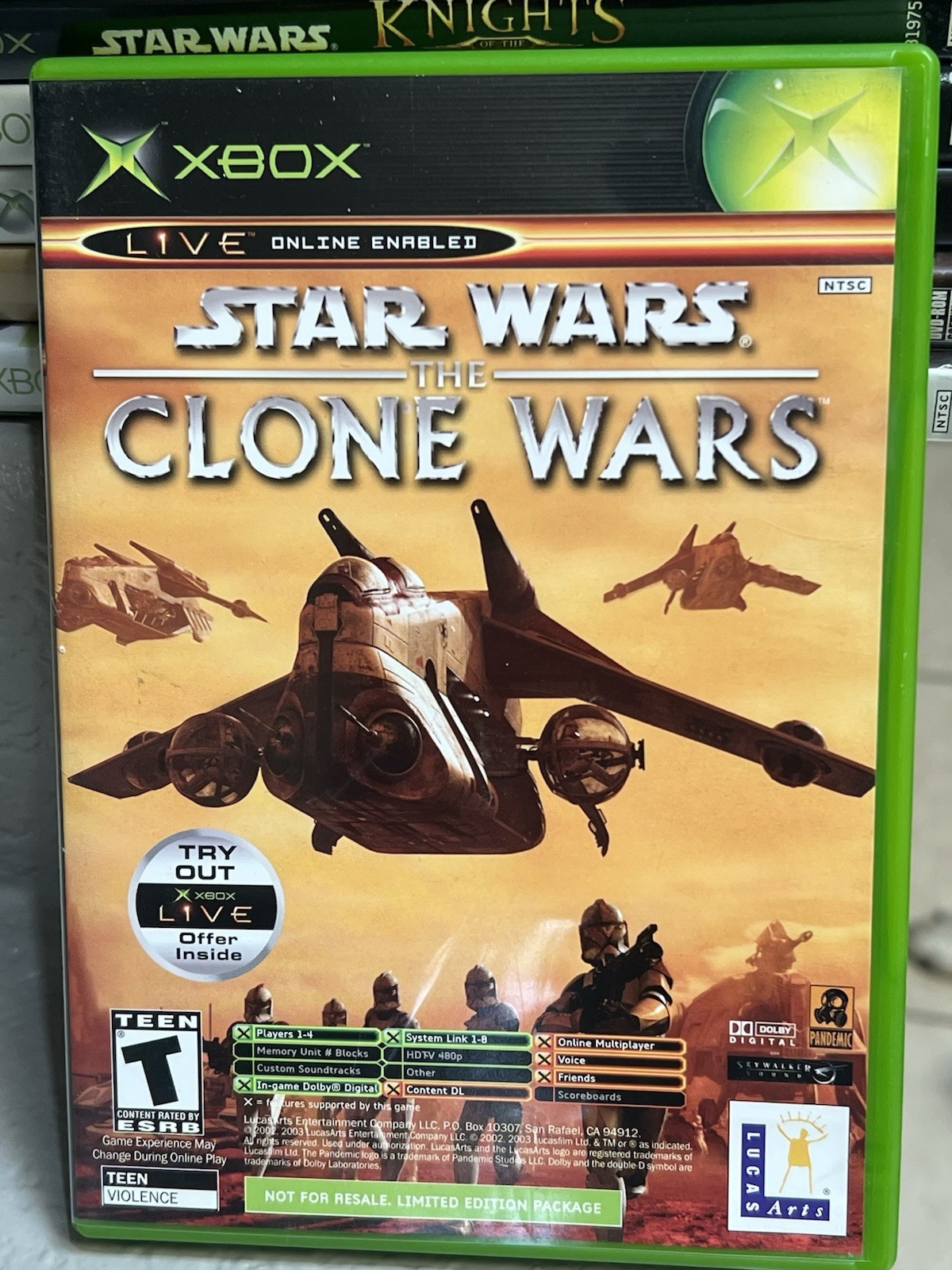 Star Wars: The Clone Wars & Tetris Worlds Xbox CIB Tested