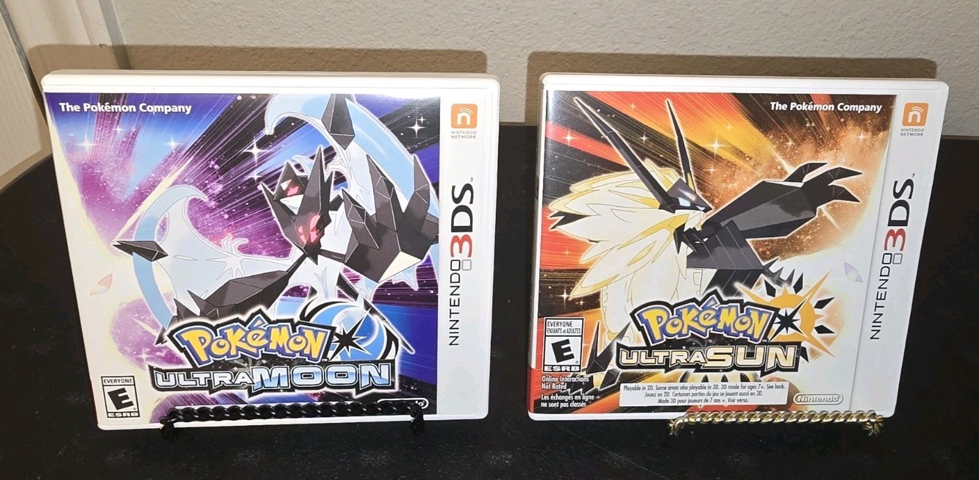 Pokémon Ultra Sun & Ultra Moon SteelBook Dual Pack Complete CIB Tested ESRB USA