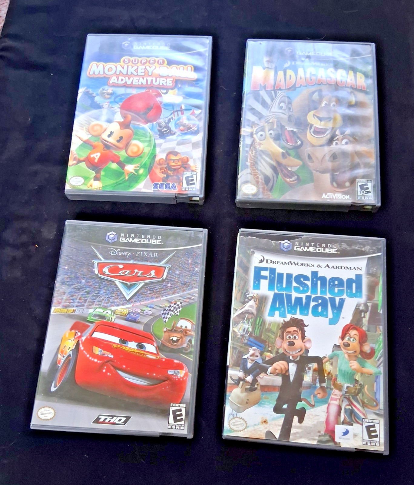 Nintendo GameCube Mixed Lot of 4 Games -SUPER MONKEY BALL ADVENTURE, CARS