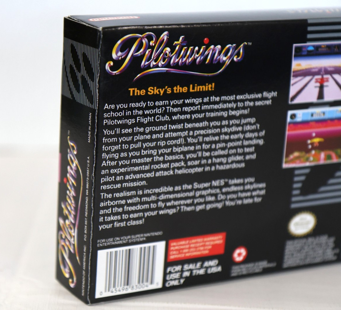 Pilotwings (SNES, 1991) 🌟 CIB with Original Poster & Inserts – Authentic