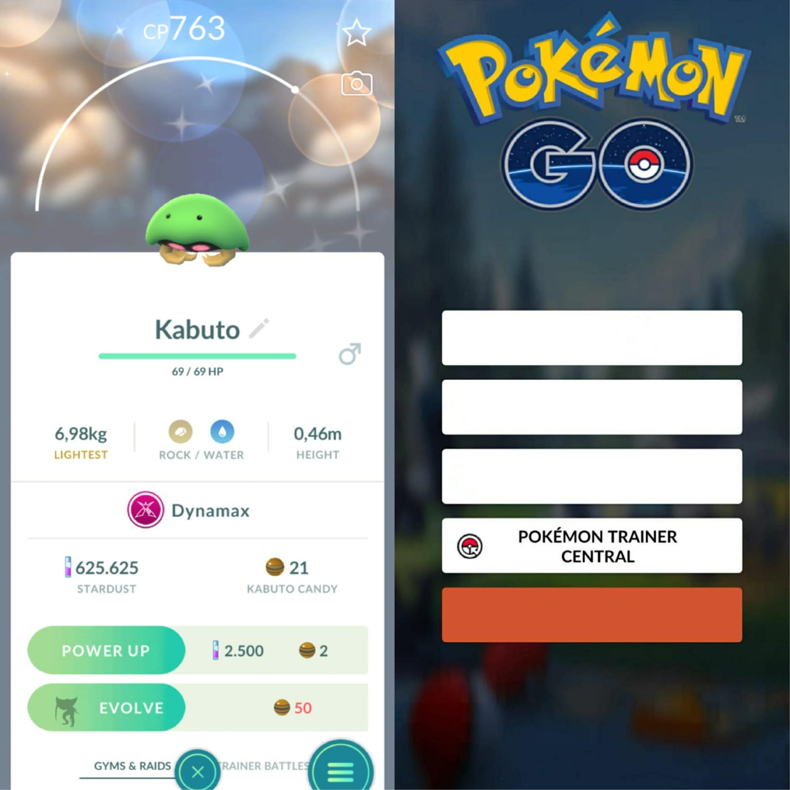 Pokémon Go | Shiny Dynamax Kabuto ✨ Mini PTC 80k Stardusts