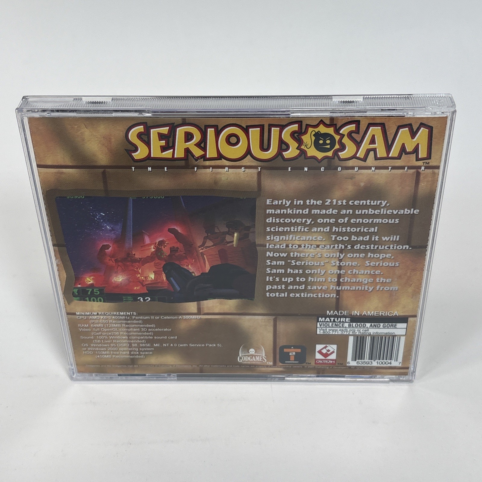 Serious Sam: The First Encounter Game (PC, 2001) Complete CD-Rom