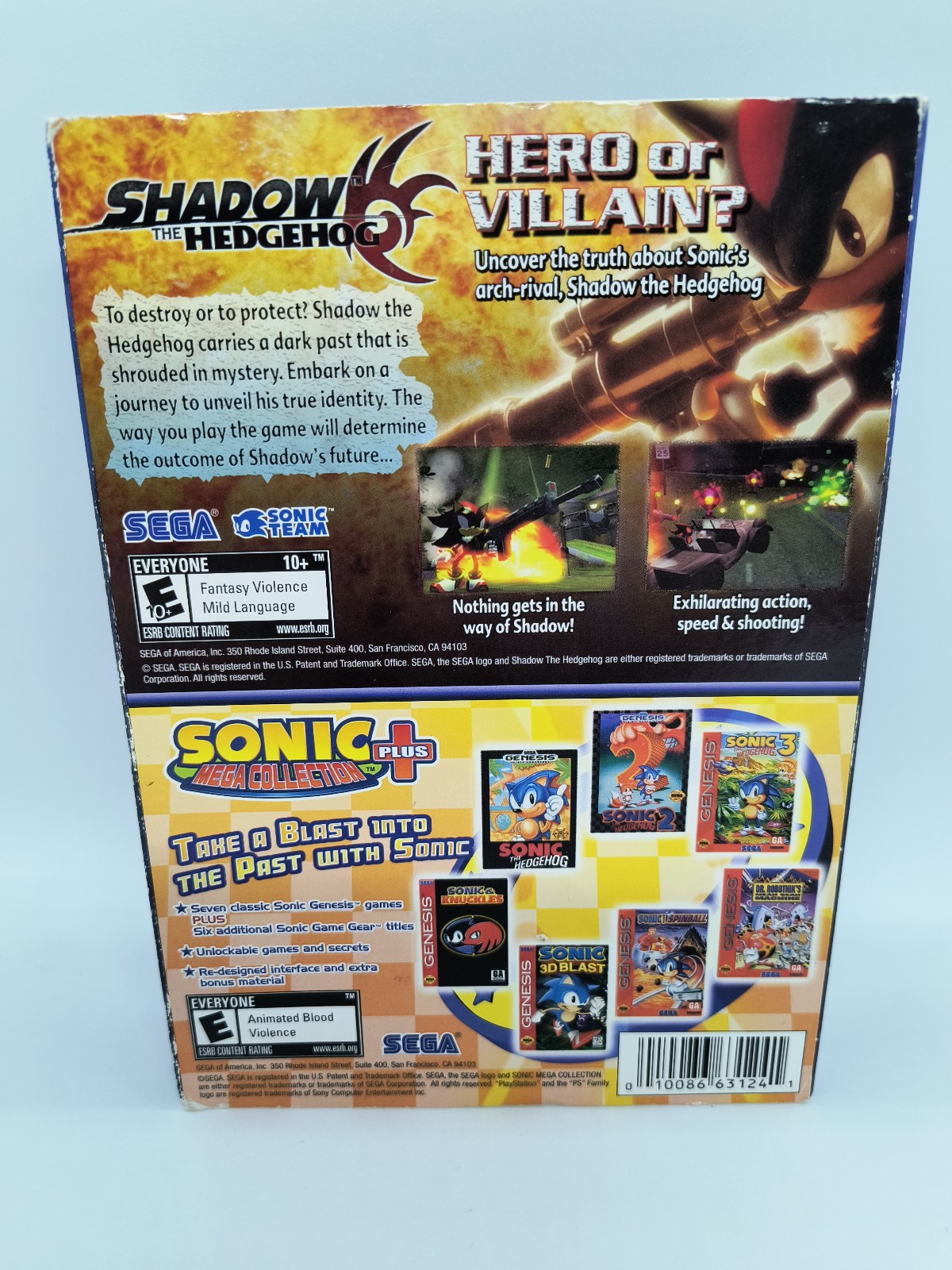 Sega Fun Pack, PlayStation, PS2, CIB, Extremely Rare! Shadow The Hedgehog, Sonic