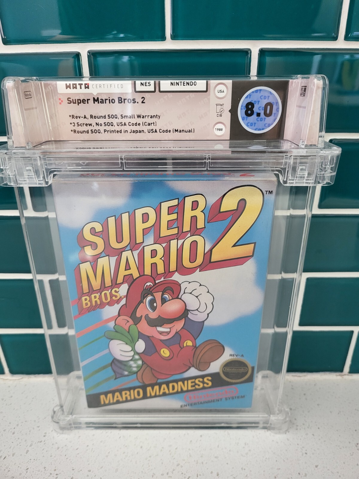 Super Mario Bros. 2 (Round Seal; First Production) Wata 8.0 CIB