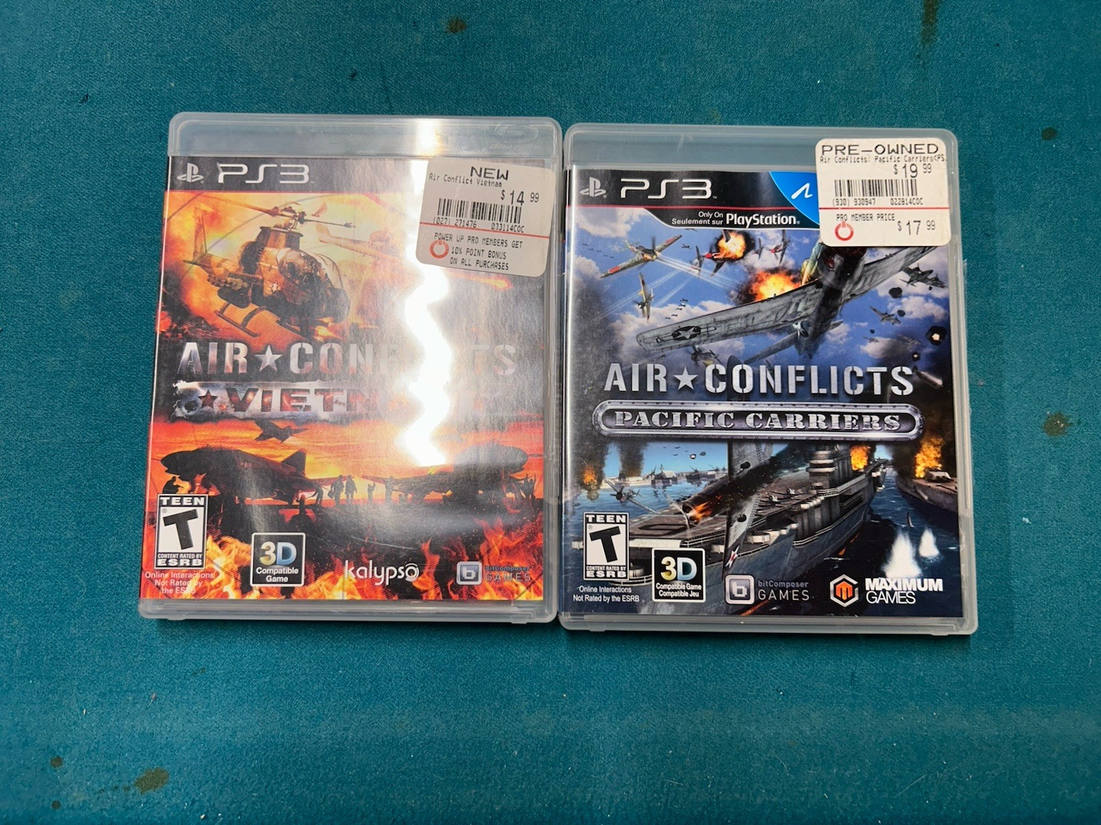 Sony Playstation 3-2x Plane Game LOT Air Conflicts Pacific Carriers & Vietnam