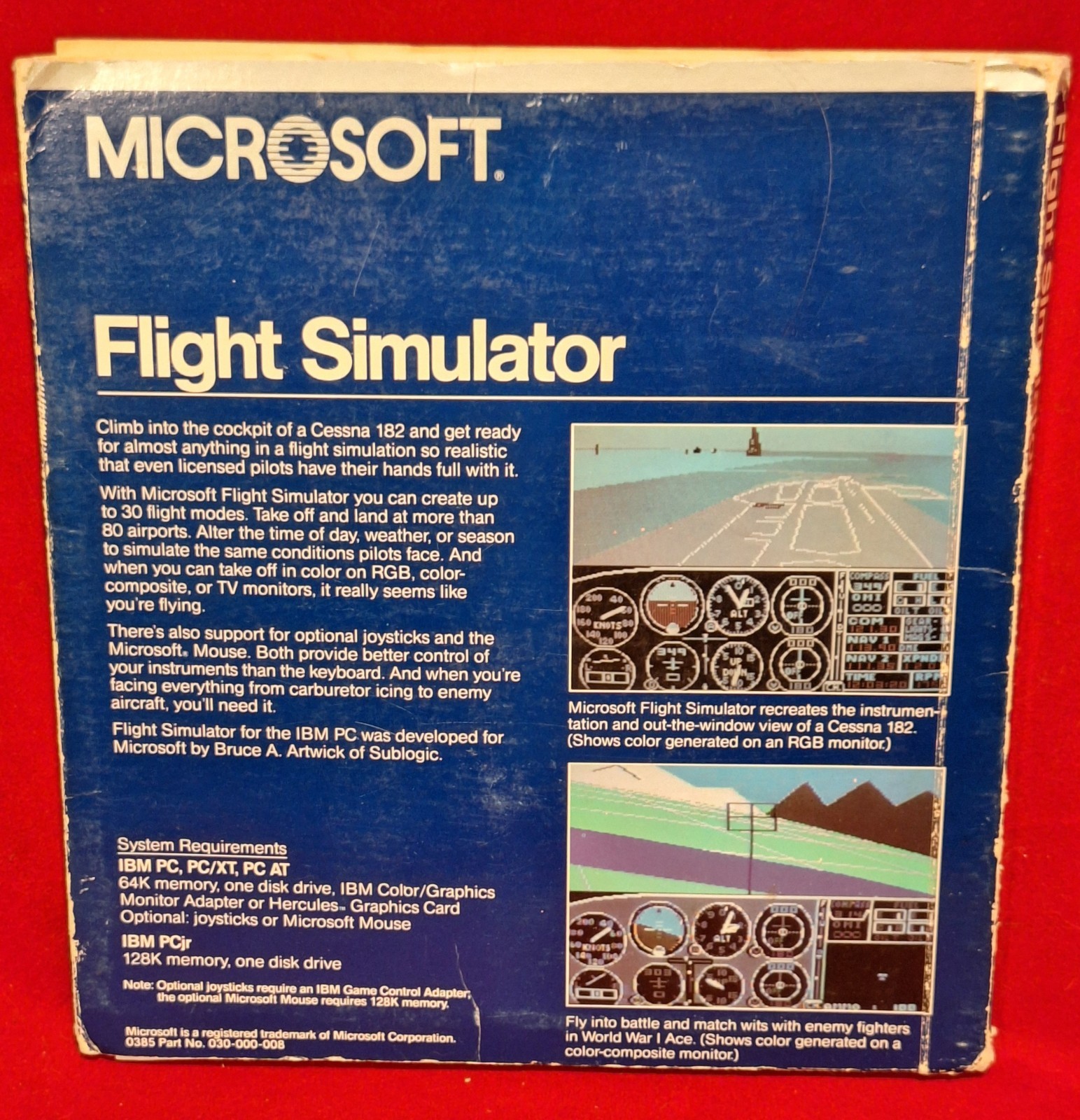 RARE! 1984 Microsoft Flight Simulator IBM PC Manual + 5.25″ Floppy Included!