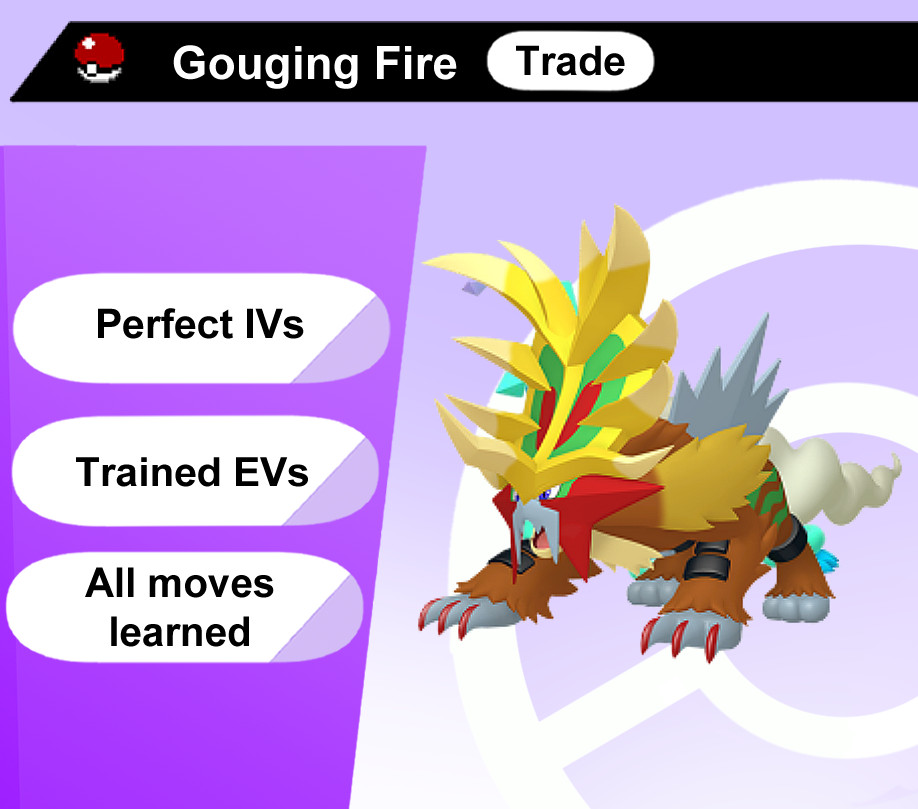 Gouging Fire Trade for Pokemon Scarlet/Violet