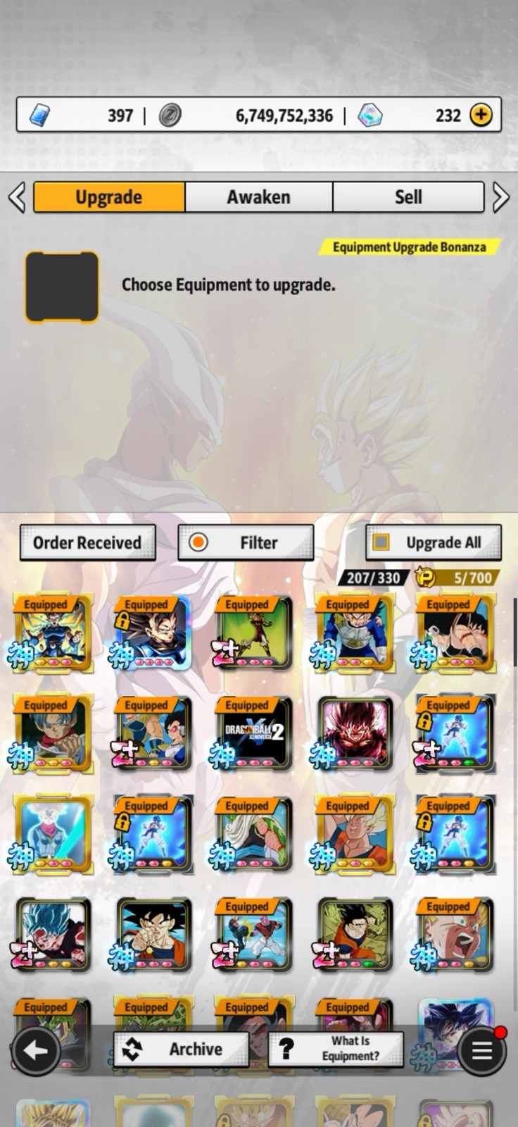 Dragon ball legend Account Ultras, two Legends And Almost All LL With Equipment