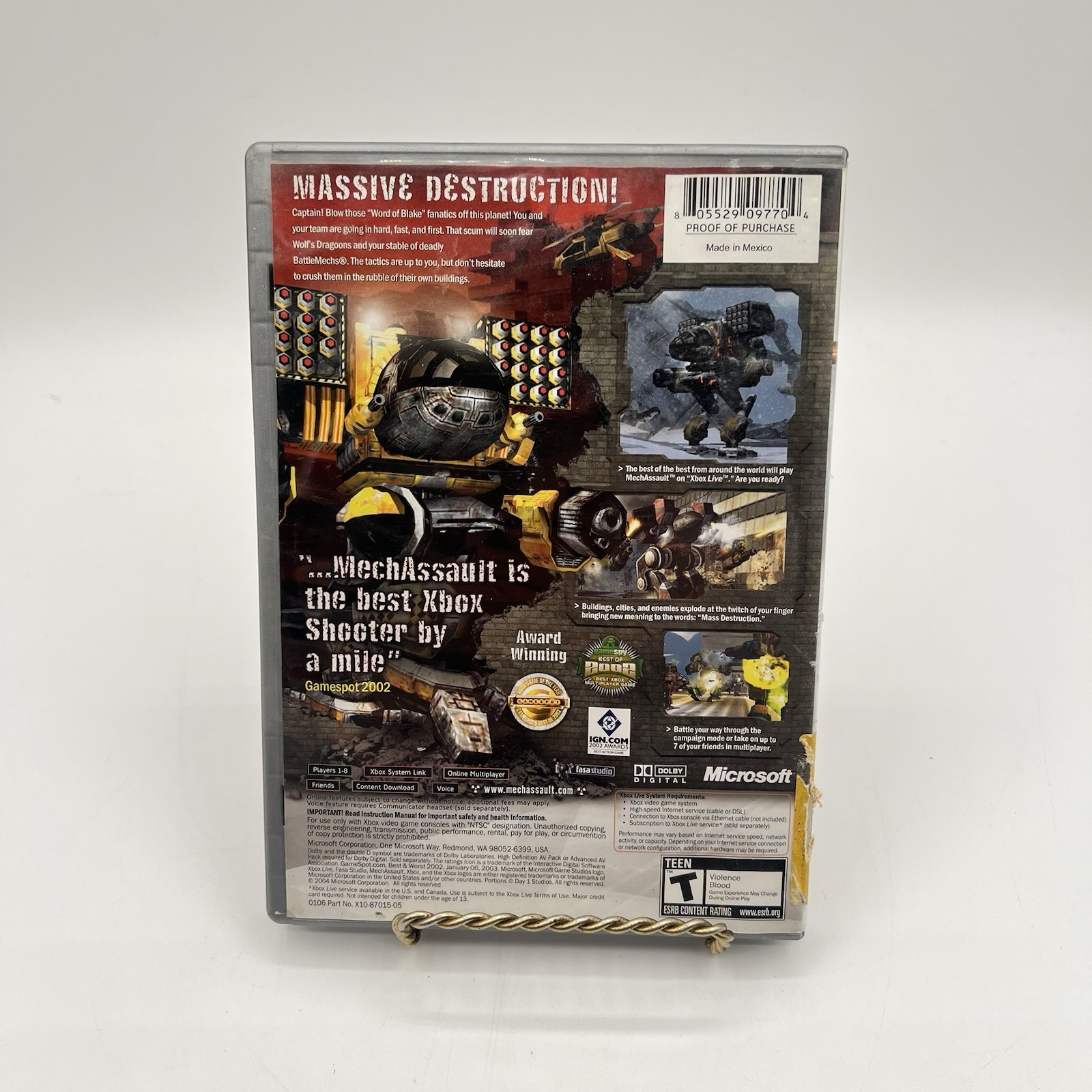 MechAssault (Microsoft Xbox, 2002) CIB Complete In Box