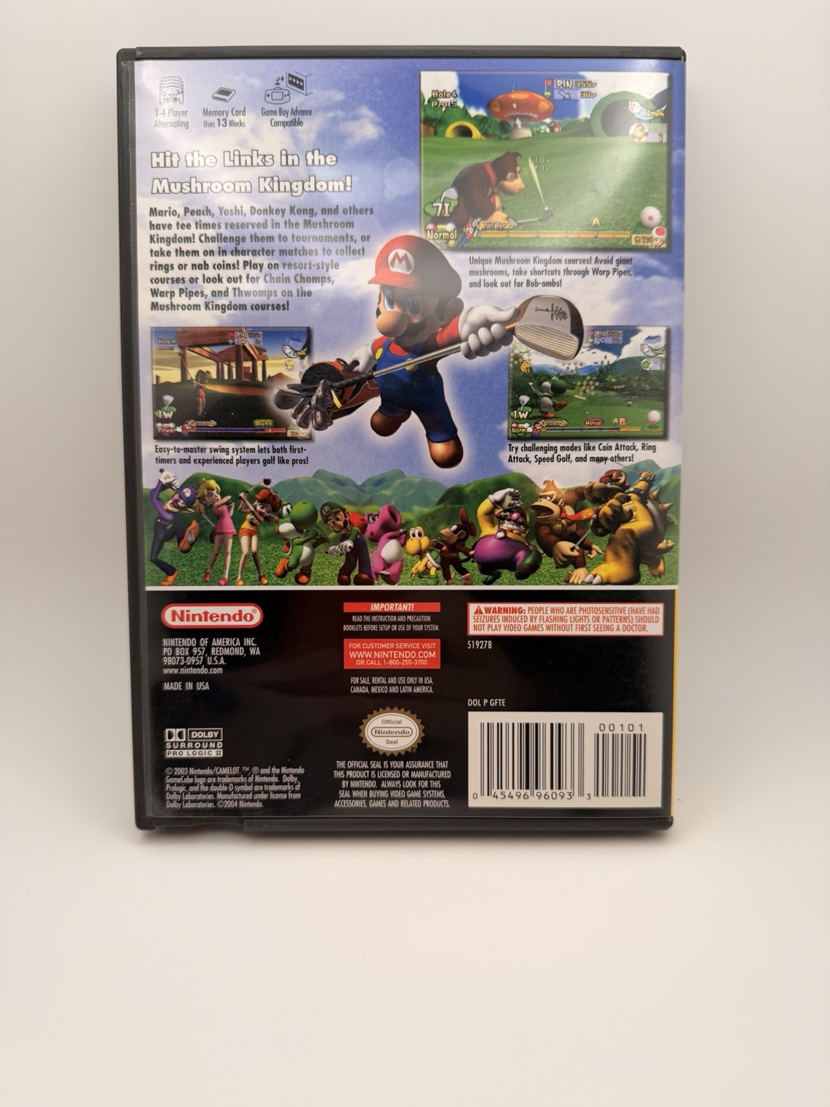 Mario Golf Toadstool Tour 2003 Nintendo GameCube Complete w/ Manual