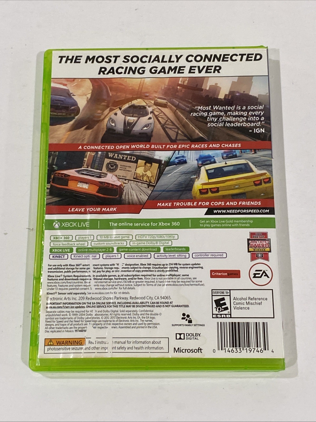 Need for Speed: Most Wanted (Xbox 360, 2012) Free Shipping