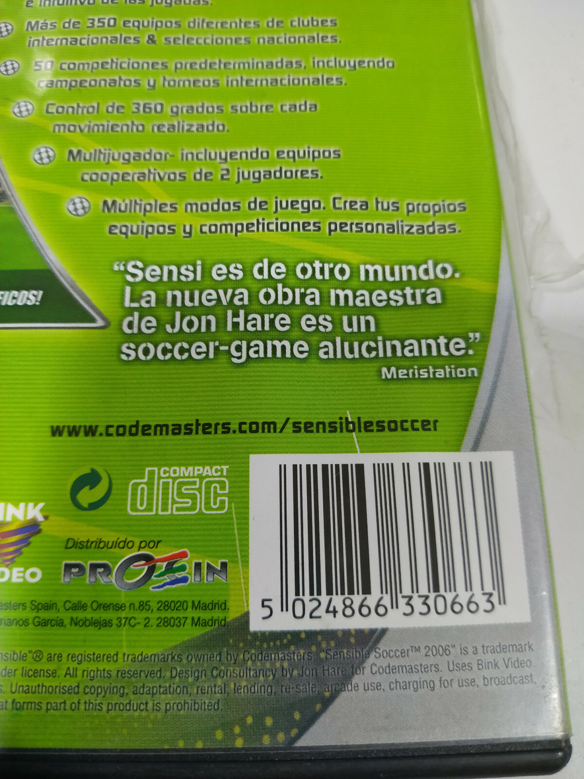 Sensible Soccer 2006 Codemasters – Game For PC CD-Rom Edition Spain