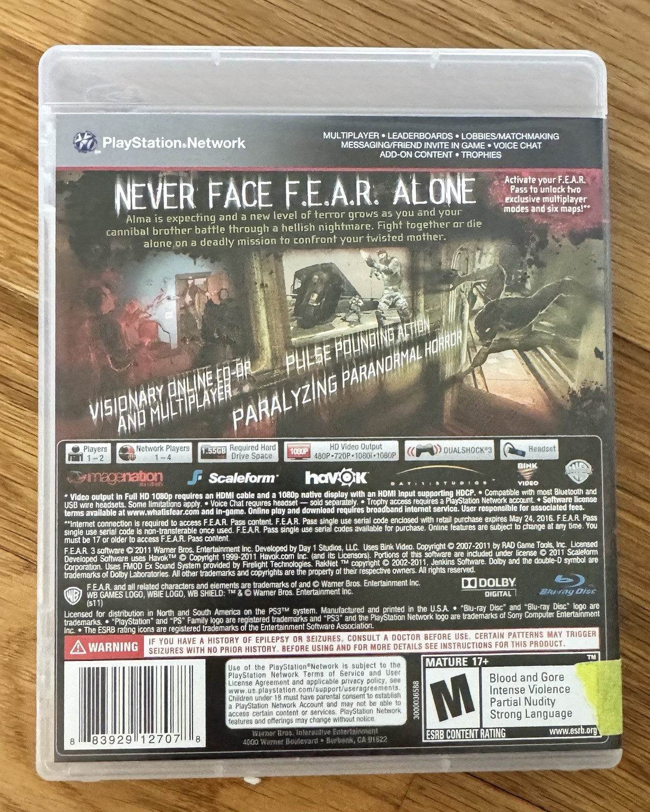 F.E.A.R. 3 (Sony PlayStation 3, PS3) FEAR CIB Complete Game w/ Manual- Tested
