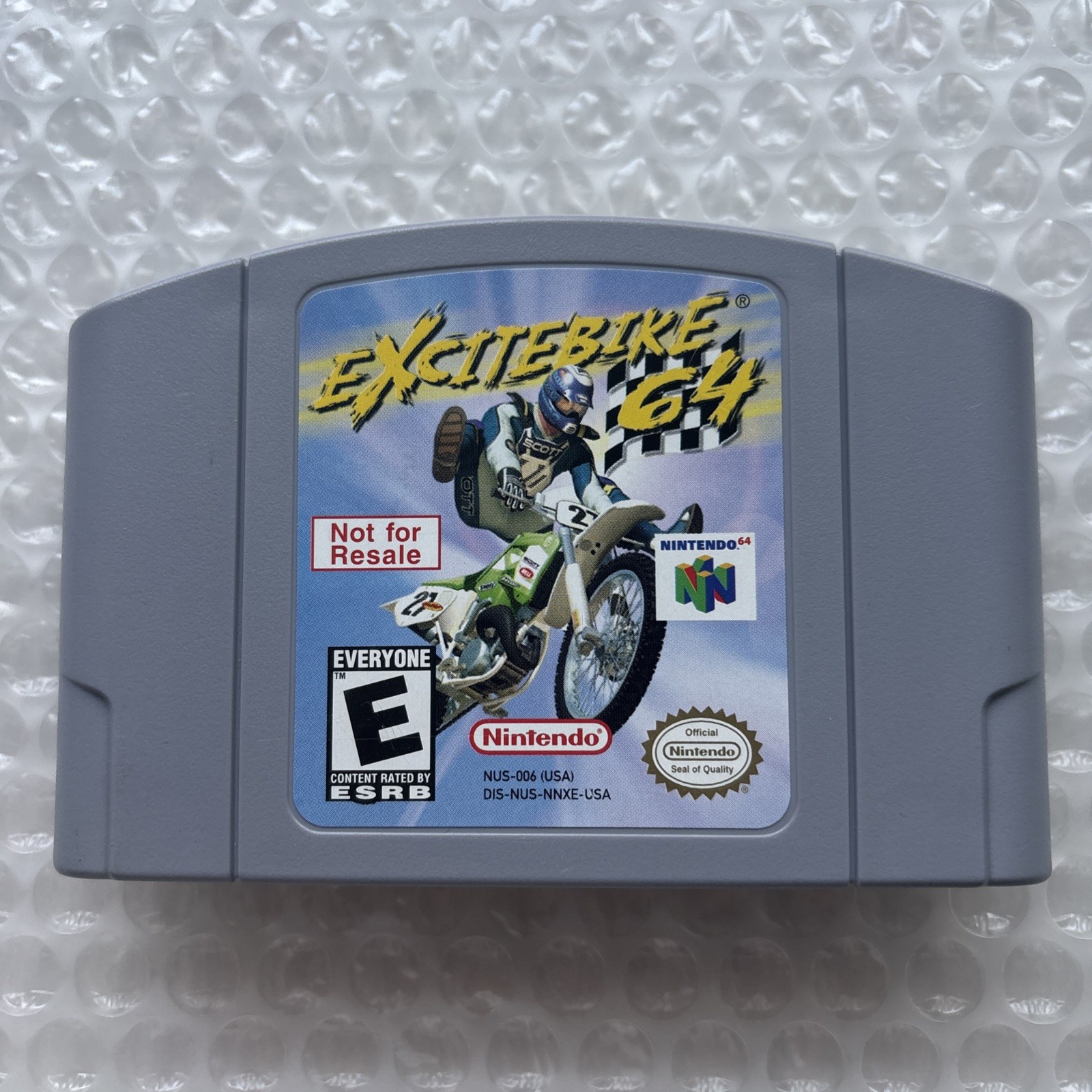 Excitebike 64 Nintendo 64 N64 Not For Resale NFR Super Rare Demo Back Sticker