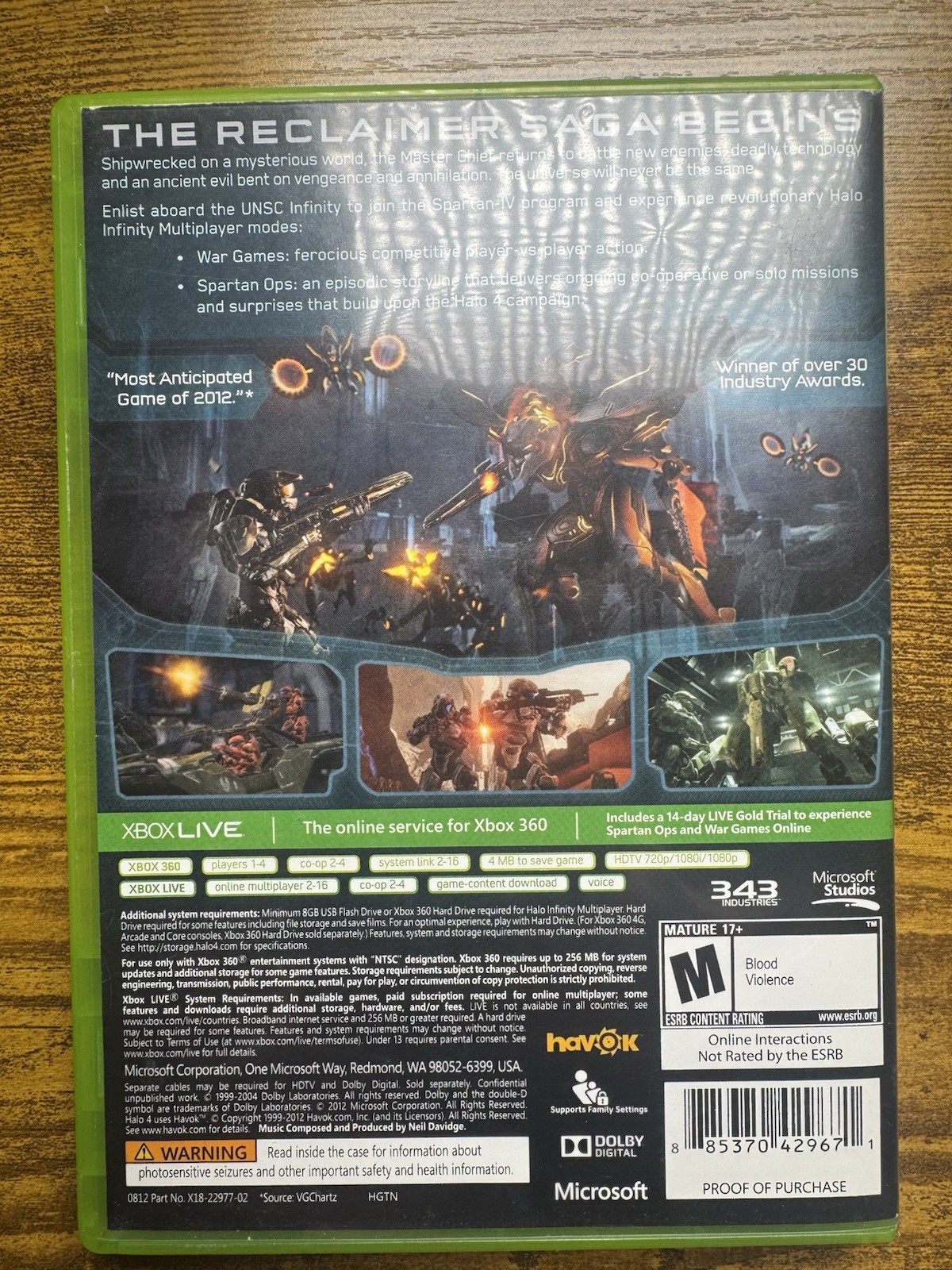 Microsoft Studios Halo 4 – Xbox 360 NTSC-U/C M 2012 Shooter Multiplayer 2-Disc