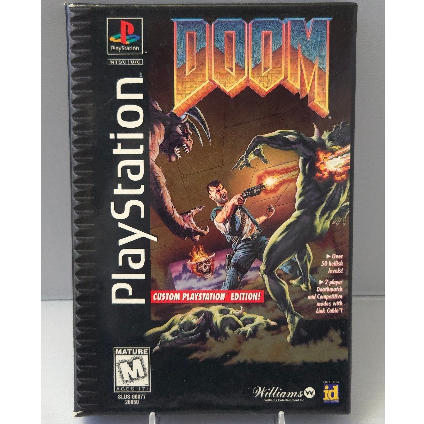 DOOM 1995 – PS1 Long Box – Complete (CIB) Reg Card & Foam Insert- Tested WORKING