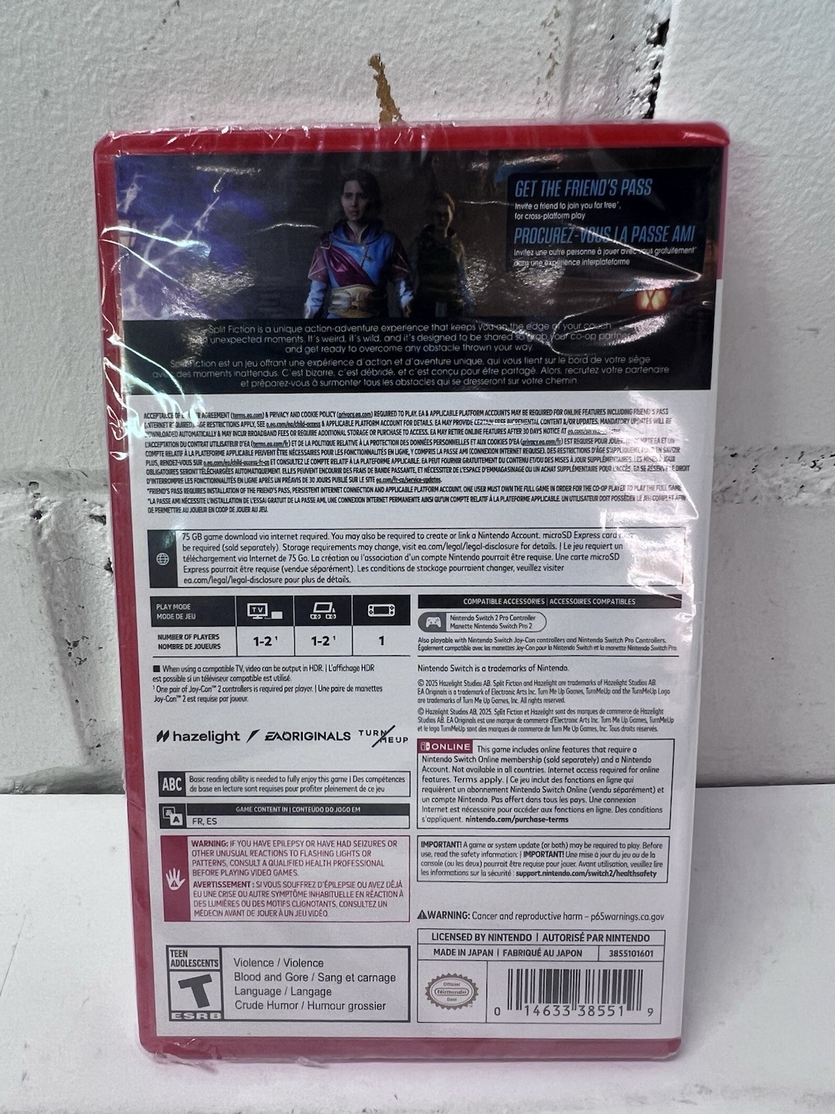 Split Fiction (Nintendo Switch 2) BRAND NEW (CODE IN A BOX) Fast Free Shipping!