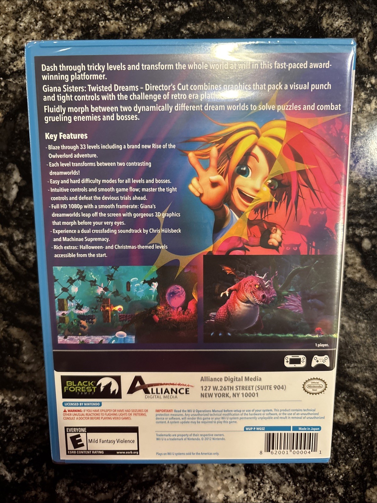 Giana Sisters: Twisted Dreams — Director’s Cut (Nintendo Wii U, 2015)CASE FRESH