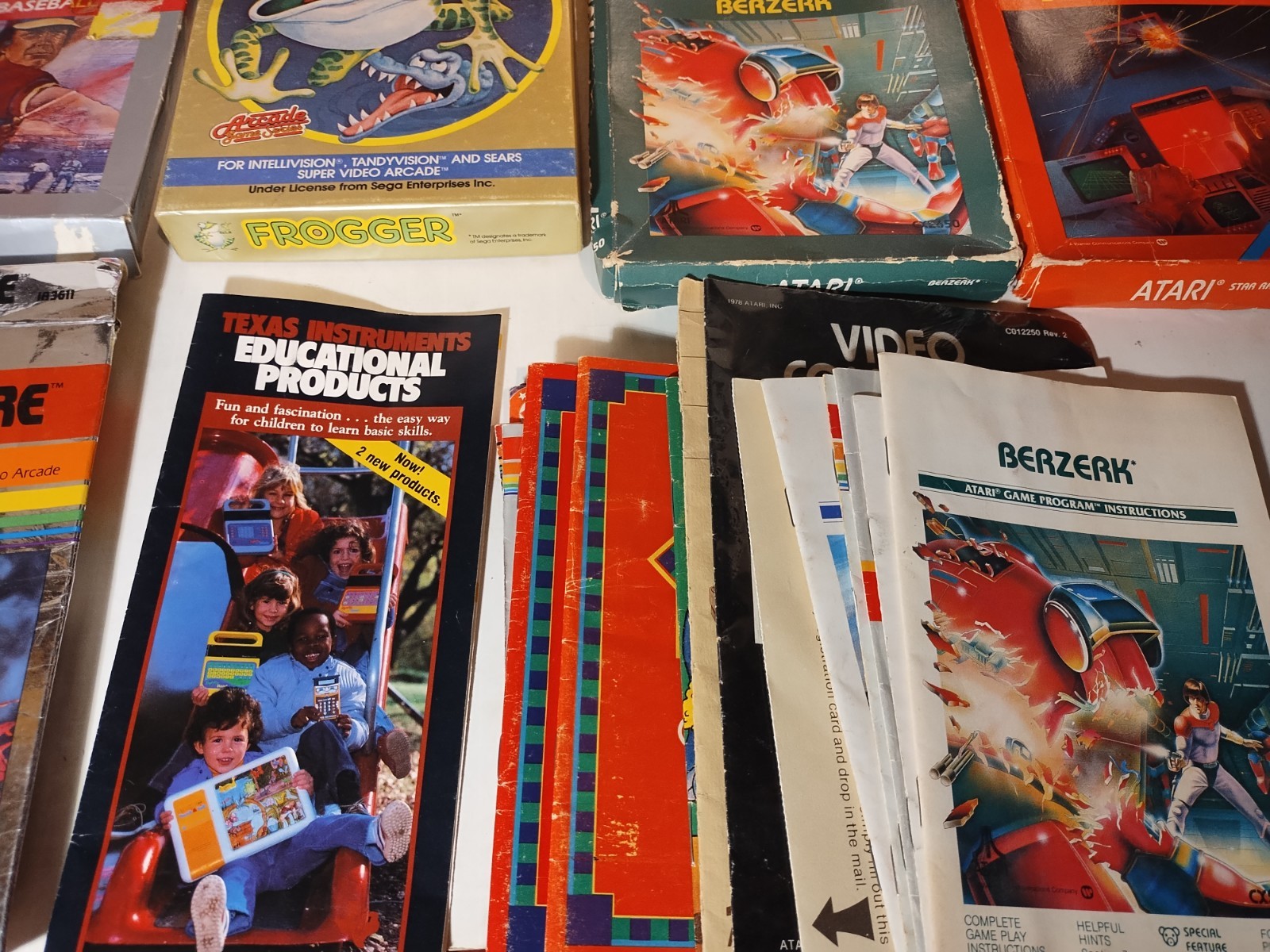 *Acceptable* Empty Atari 2600 Game Boxes & One Intellevision Game +Papers