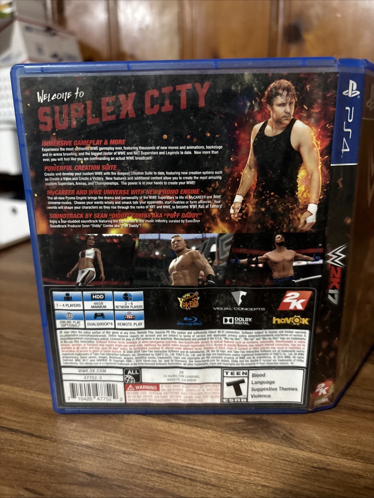 TESTED COMPLETE MINT DISC CIB W/ INSERT WWE 2K17 (Sony PlayStation 4, 2016) W2K