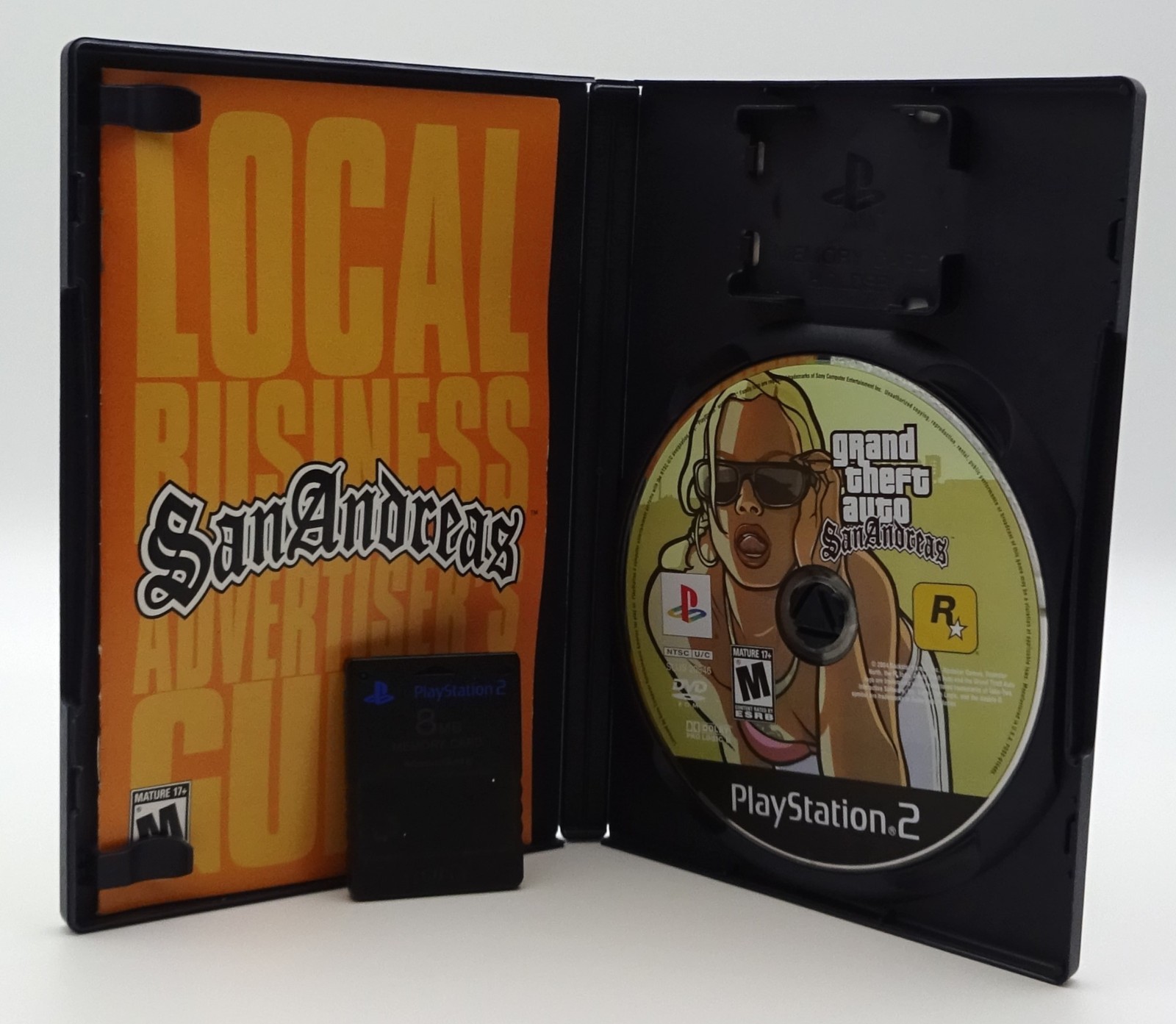 Grand Theft Auto: San Andreas PlayStation 2 PS2 2004 w/ Manual & Memory Card