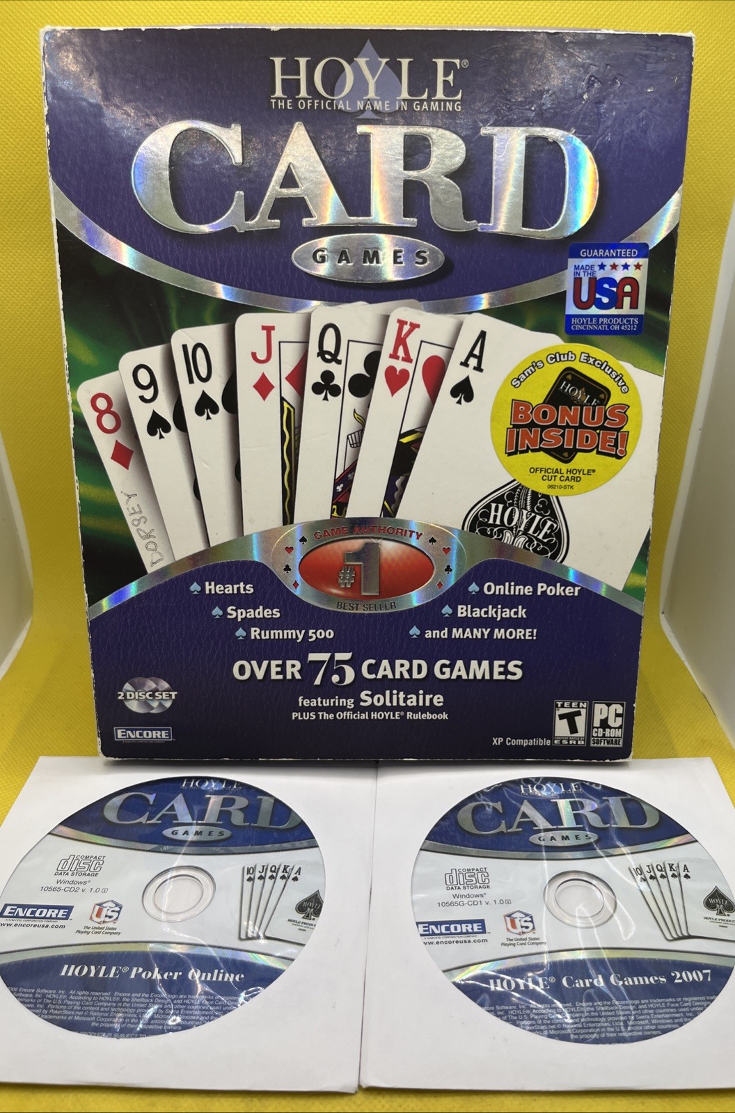 Hoyle Card Games 2007 (PC 2 Disc Set CD-ROM, 2006 w/ Manual, Over 75 Games)