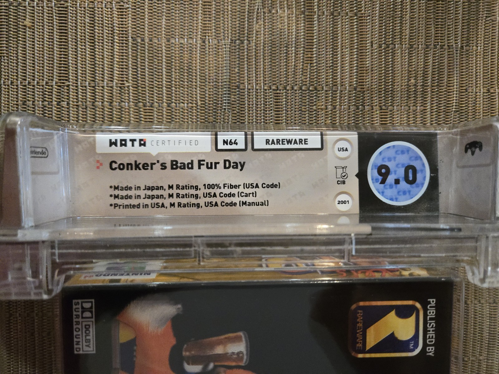 2001 N64 Conker’s Bad Fur Day Graded WATA 9.0 A CIB