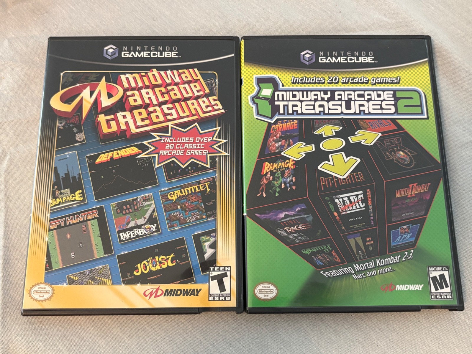 Midway Arcade Treasures 1 & 2 (Nintendo GameCube) CIB w/ Reg Cards – Minty Cond