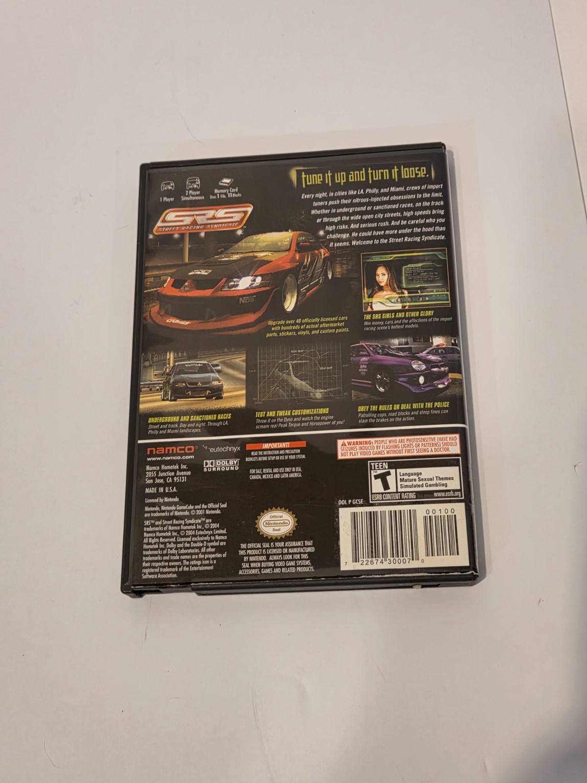 SRS Street Racing Syndicate GameCube 2004 CIB Complete w/ Manual Tested