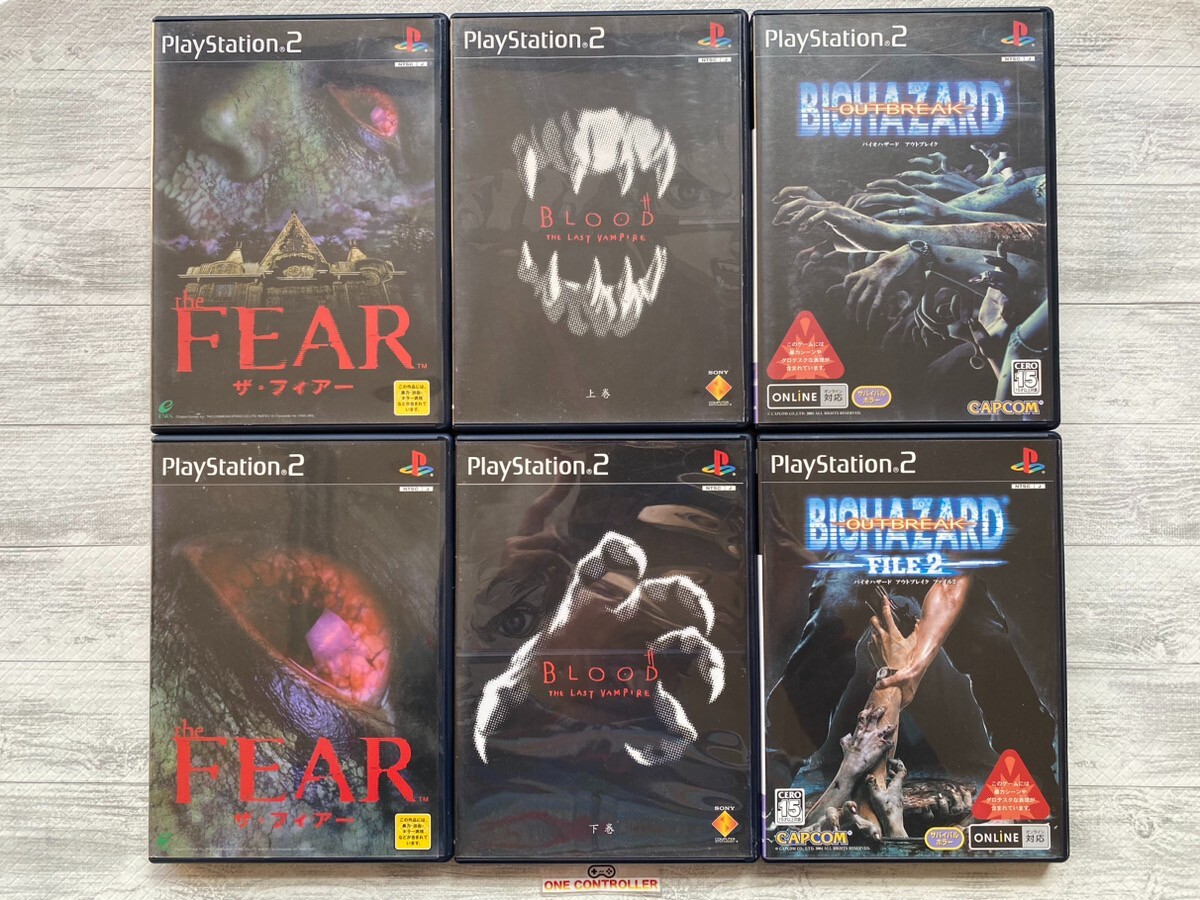 SONY PS2 The Fear & Blood: The Last Vampire & Resident Evil Outbreak 1 & File 2