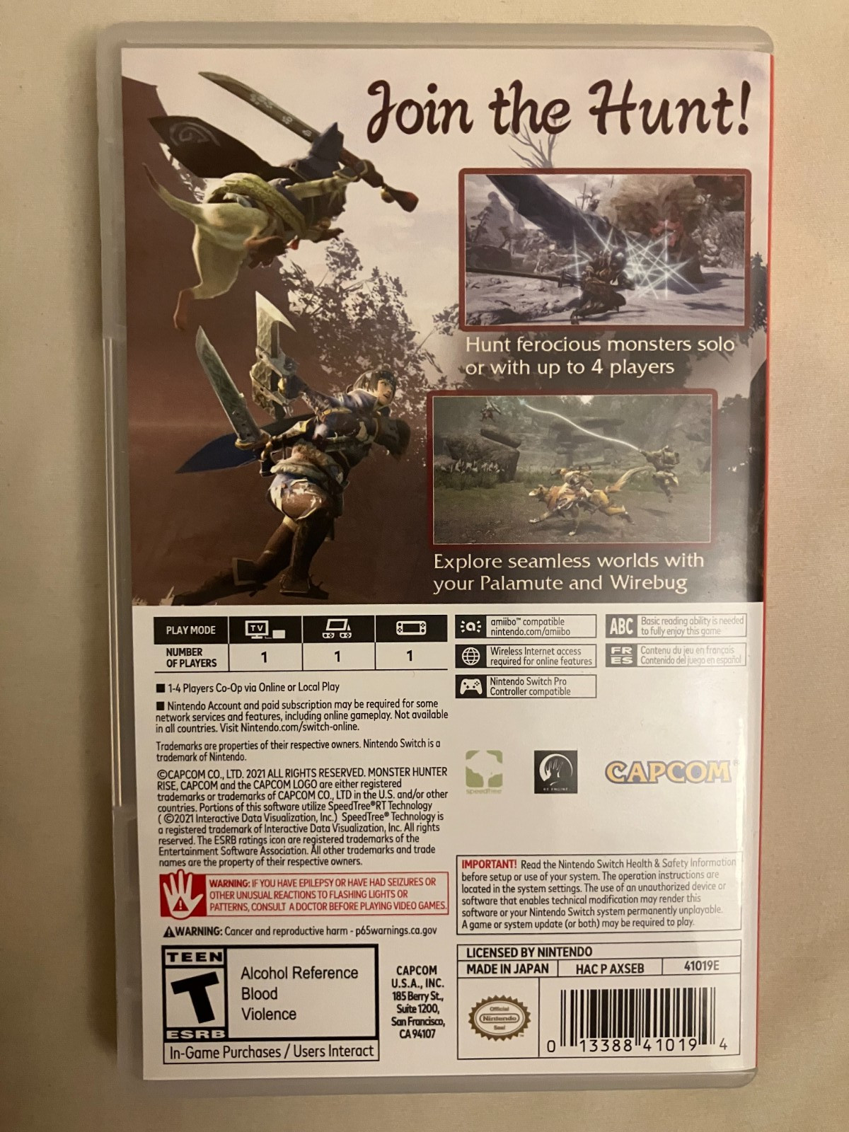 Monster Hunter Rise – Nintendo Switch – Used – W/ Steelbook