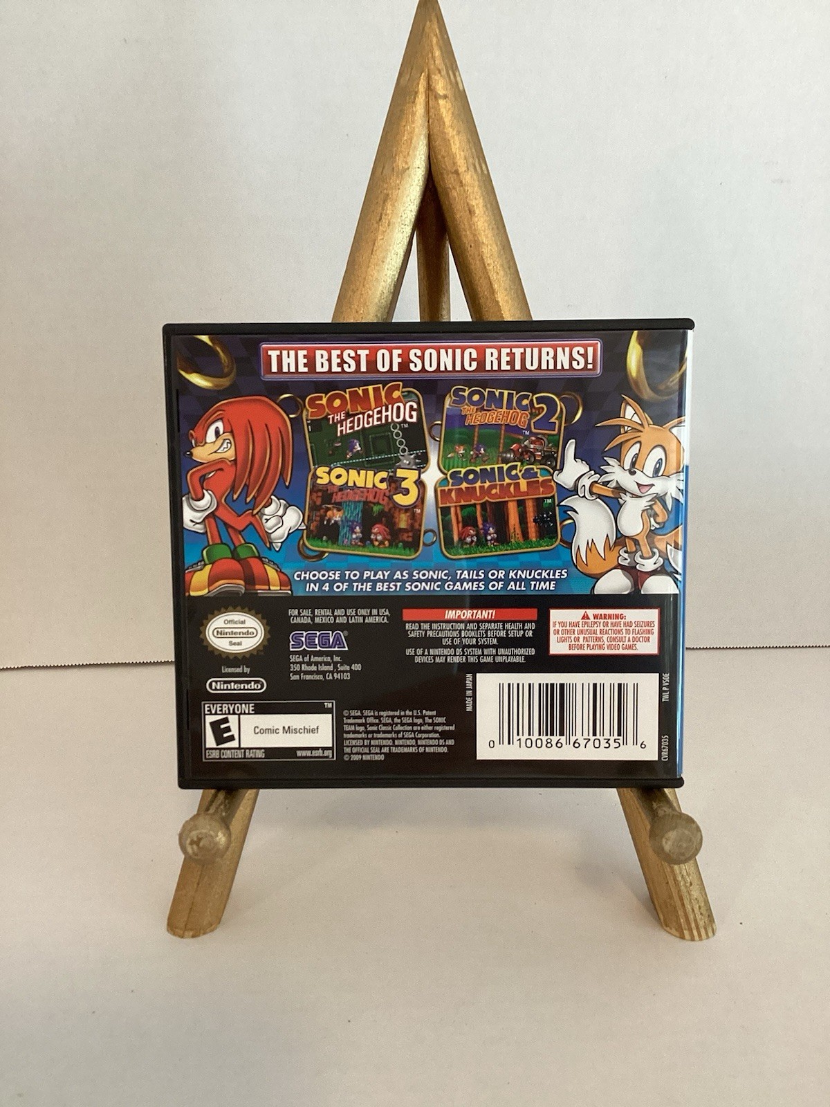 Sonic Classic Collection (Nintendo DS, 2010) – Complete, CIB Tested