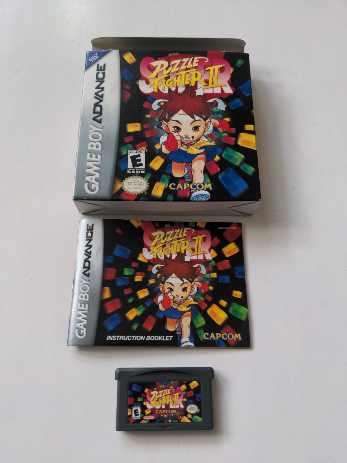 Super Puzzle Fighter II (Nintendo Game Boy Advance, 2003) Cart, Box, Manual