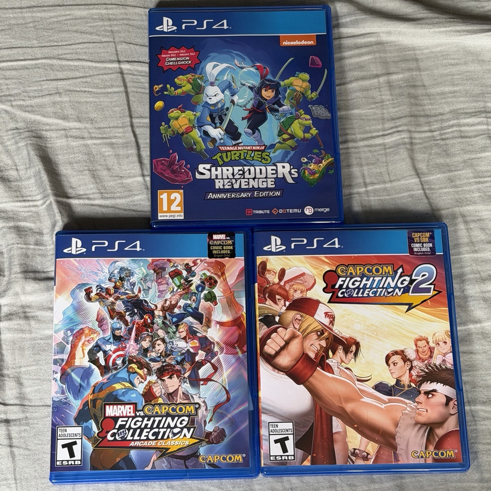 PS4 Capcom Fighting Collections Marvel + SNK + TMNT, Tested & Working