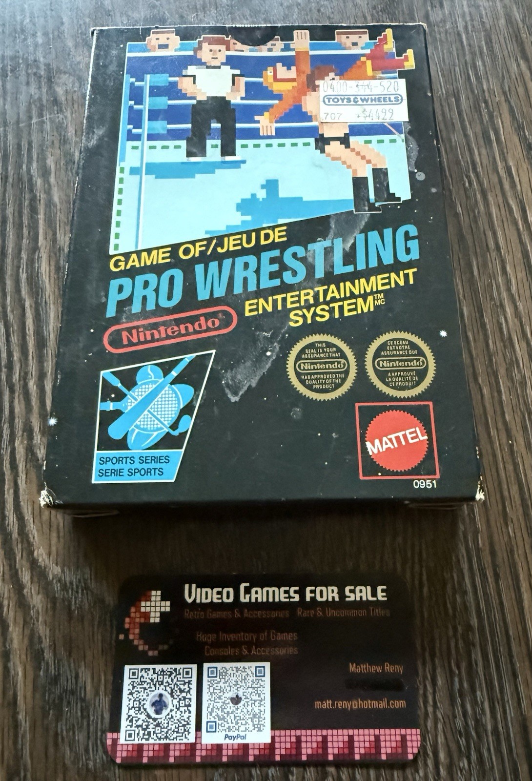 Pro Wrestling Complete in Box CIB Hangtab Canadian Version (Nintendo, NES 1987)