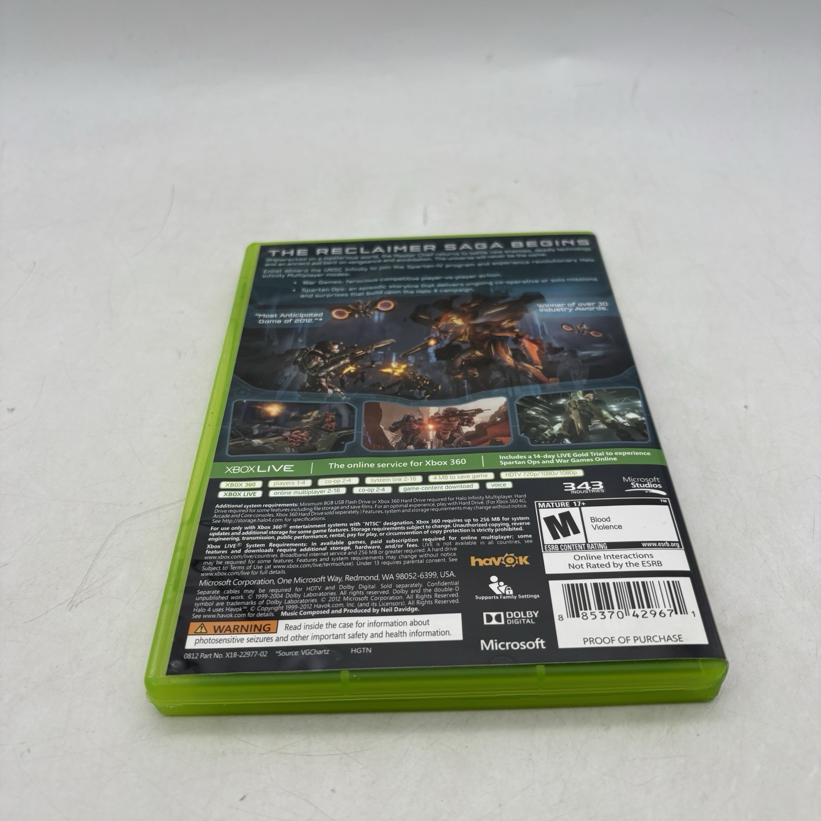 Halo 4 Xbox 360 Complete w/ Manual Tested